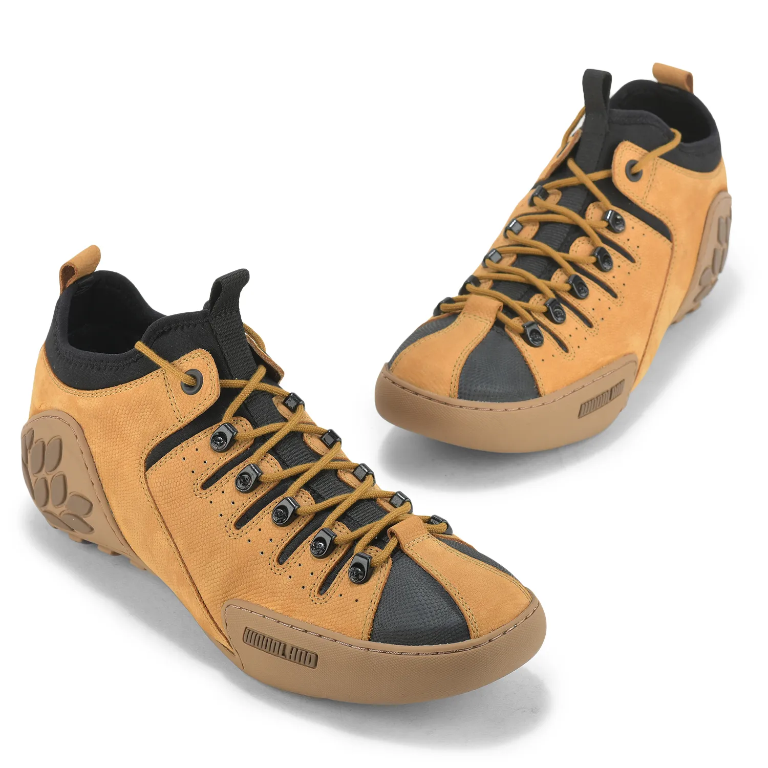 Helix Print Tan Casual Lace Shoes For Men - Thumbnail 5