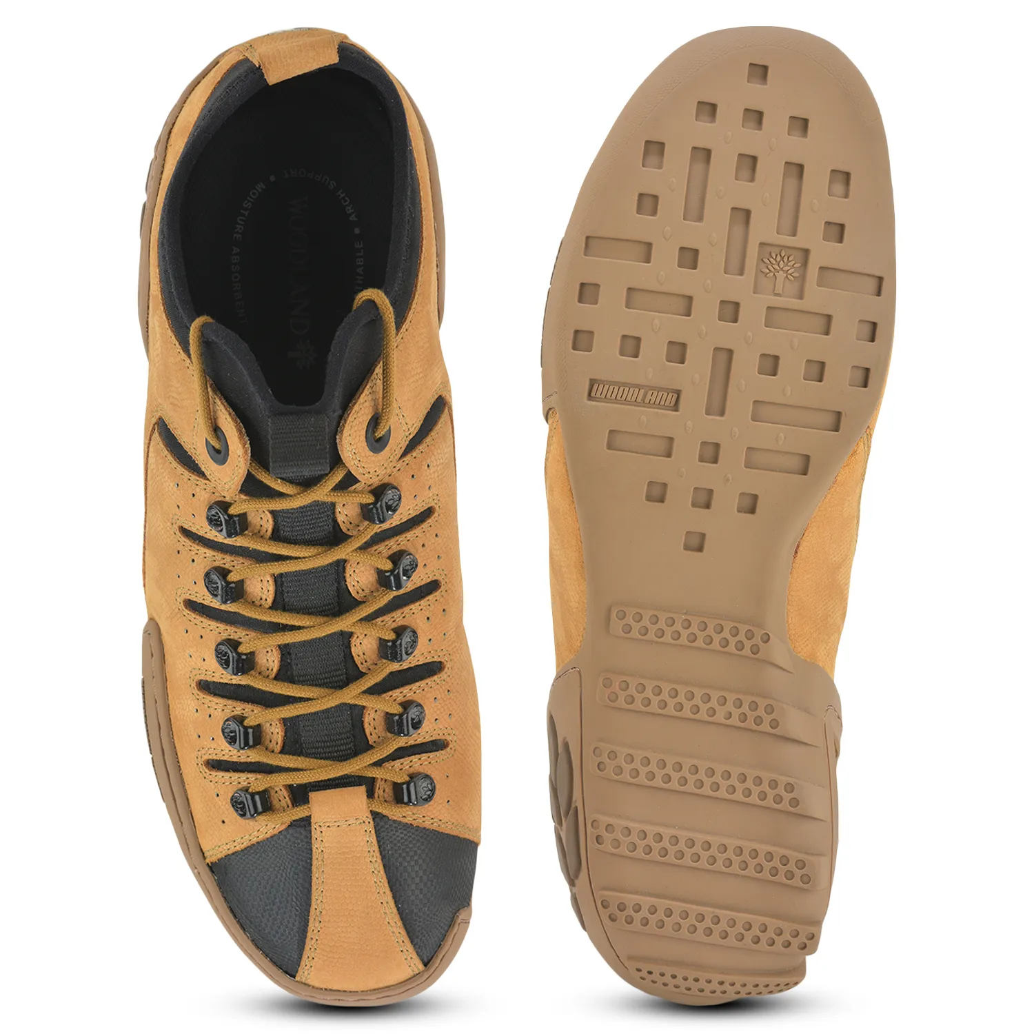 Helix Print Tan Casual Lace Shoes For Men - Thumbnail 10