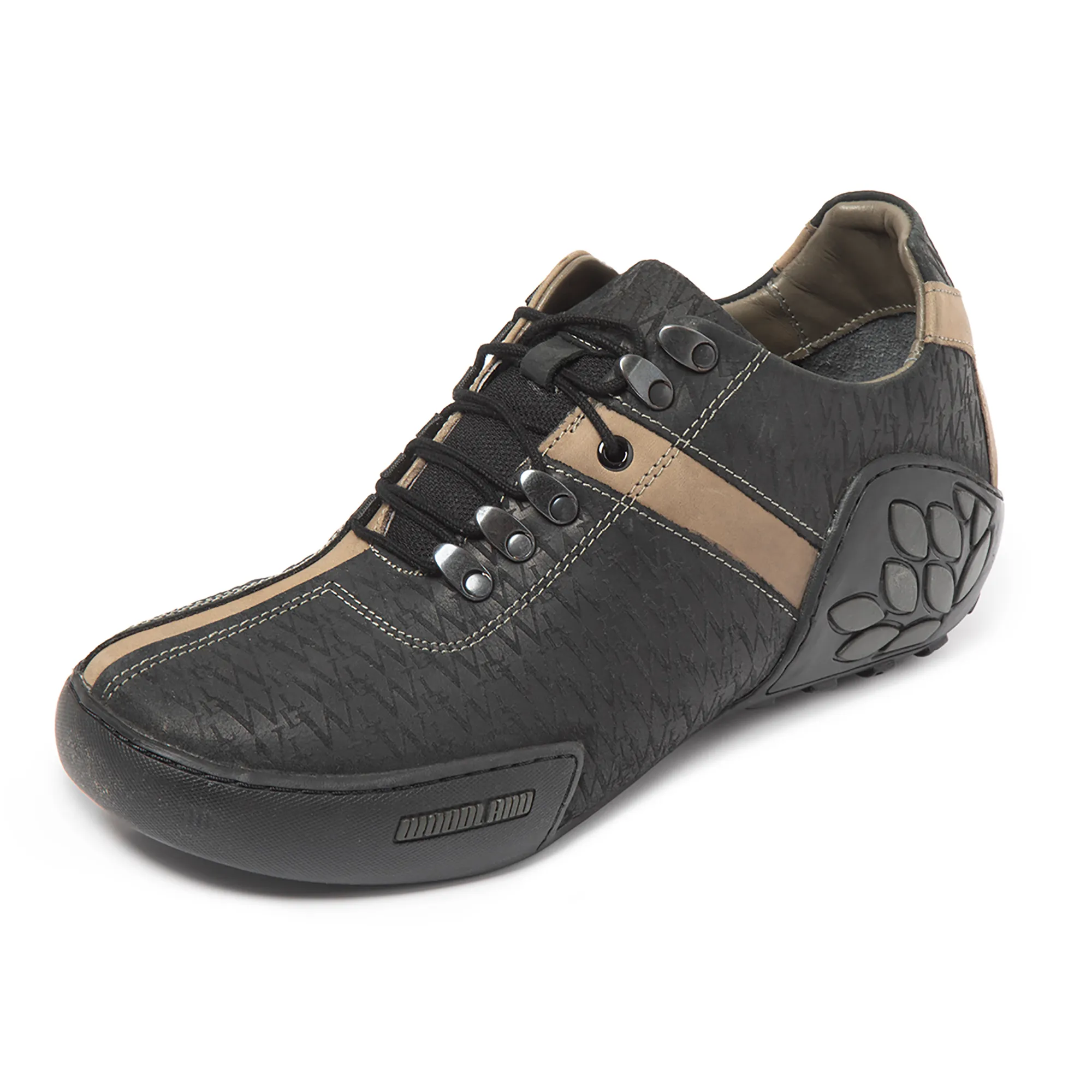 Woodland Black Casual Shoes - Thumbnail 3