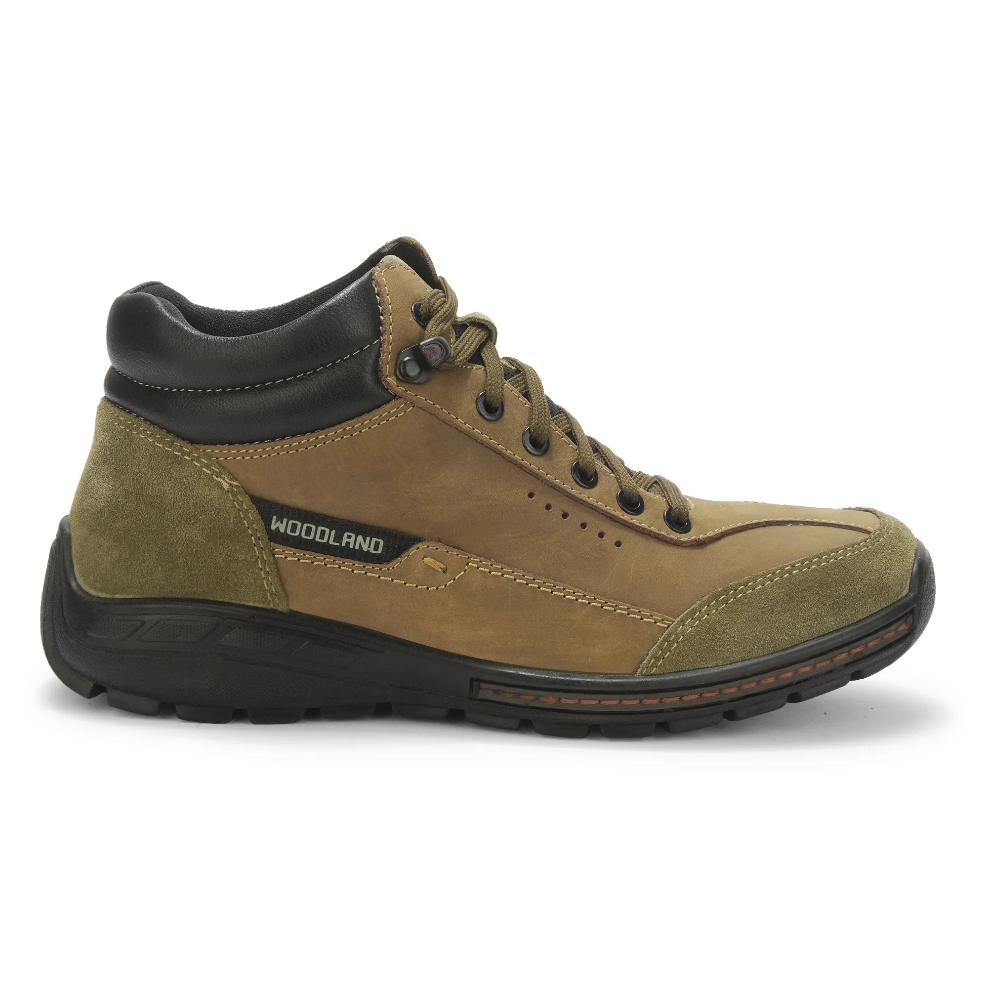 Olive Green Nubuk Boots For Men - Thumbnail 2
