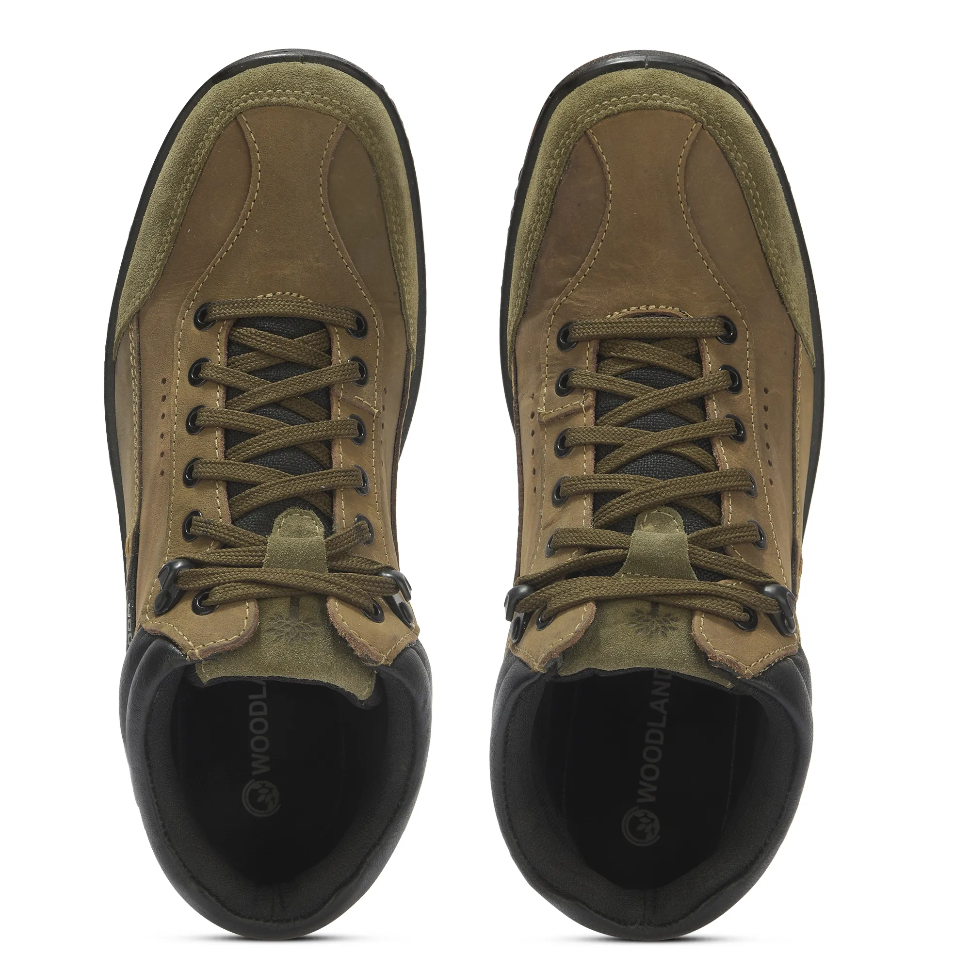 Olive Green Nubuk Boots For Men - Thumbnail 5