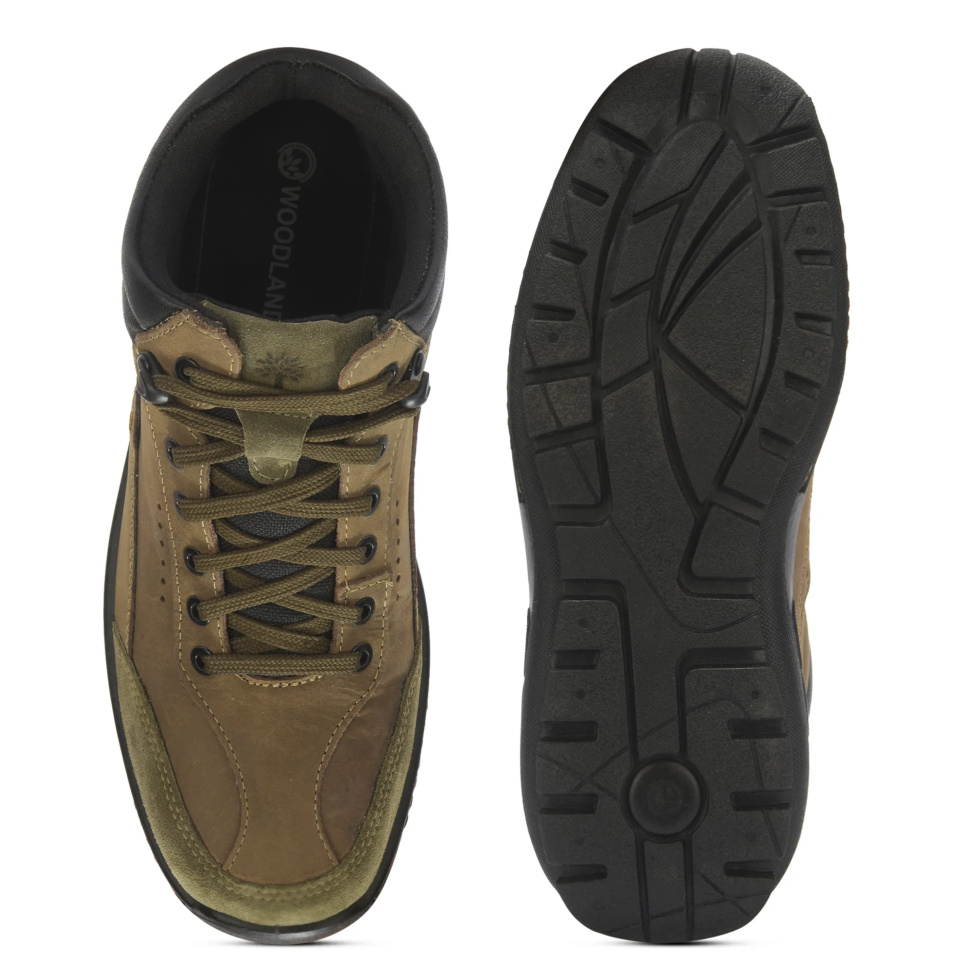 Olive Green Nubuk Boots For Men - Thumbnail 9