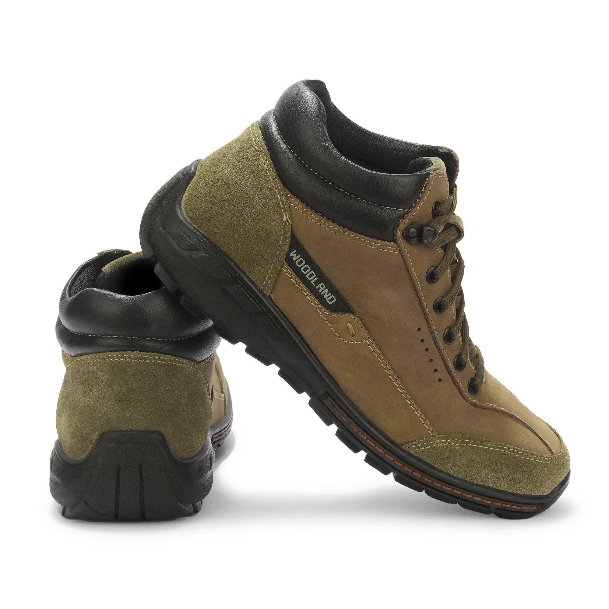 Olive Green Nubuk Boots For Men - Thumbnail 10