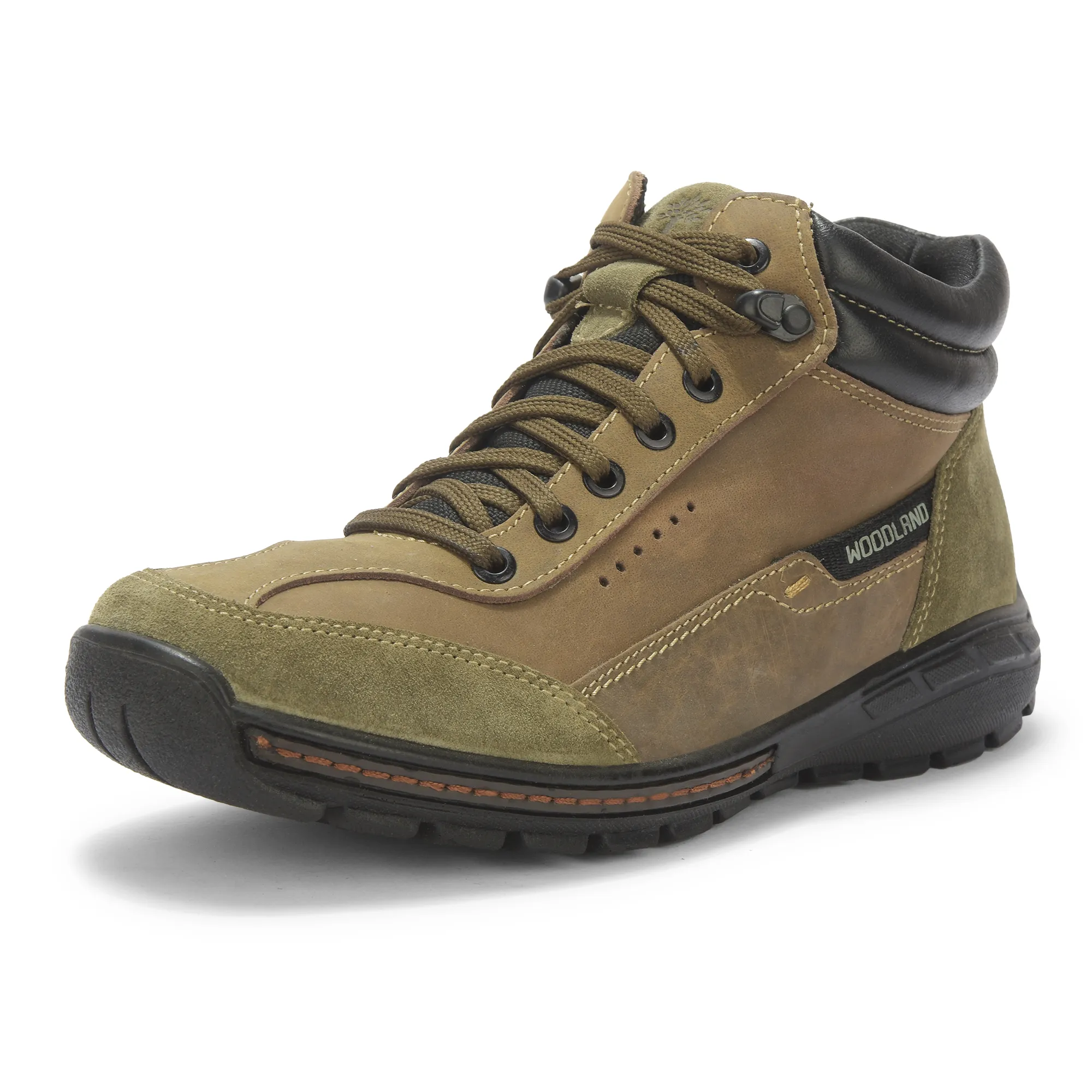 Olive Green Nubuk Boots For Men - Thumbnail 11