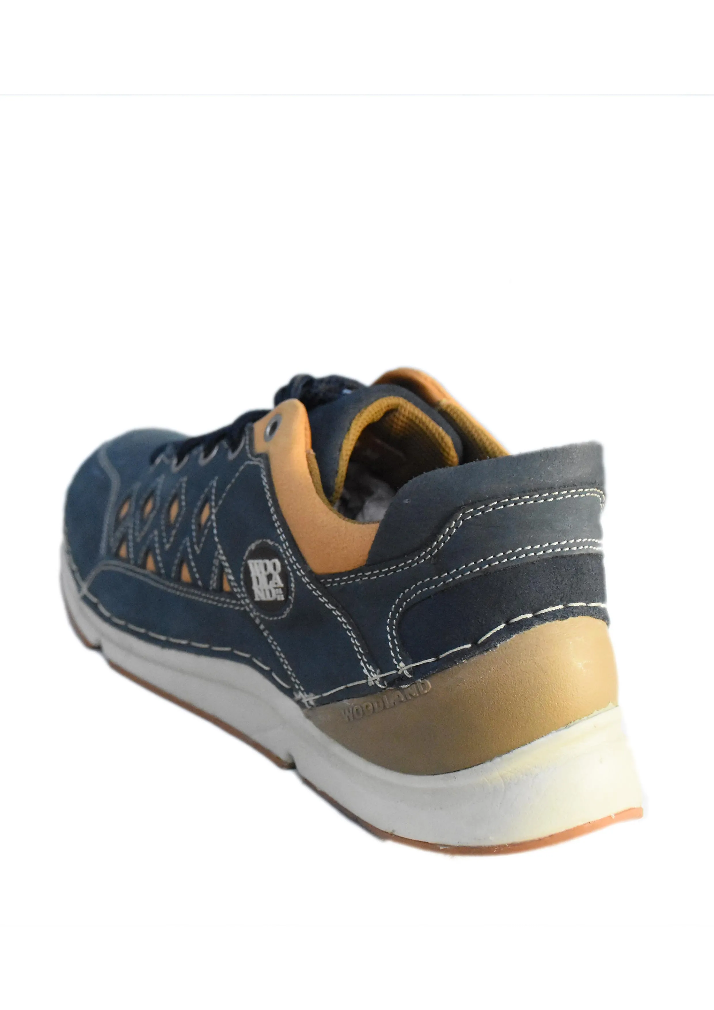 Men Navy Nubuck Casual Lace-Up Shoes - Thumbnail 5