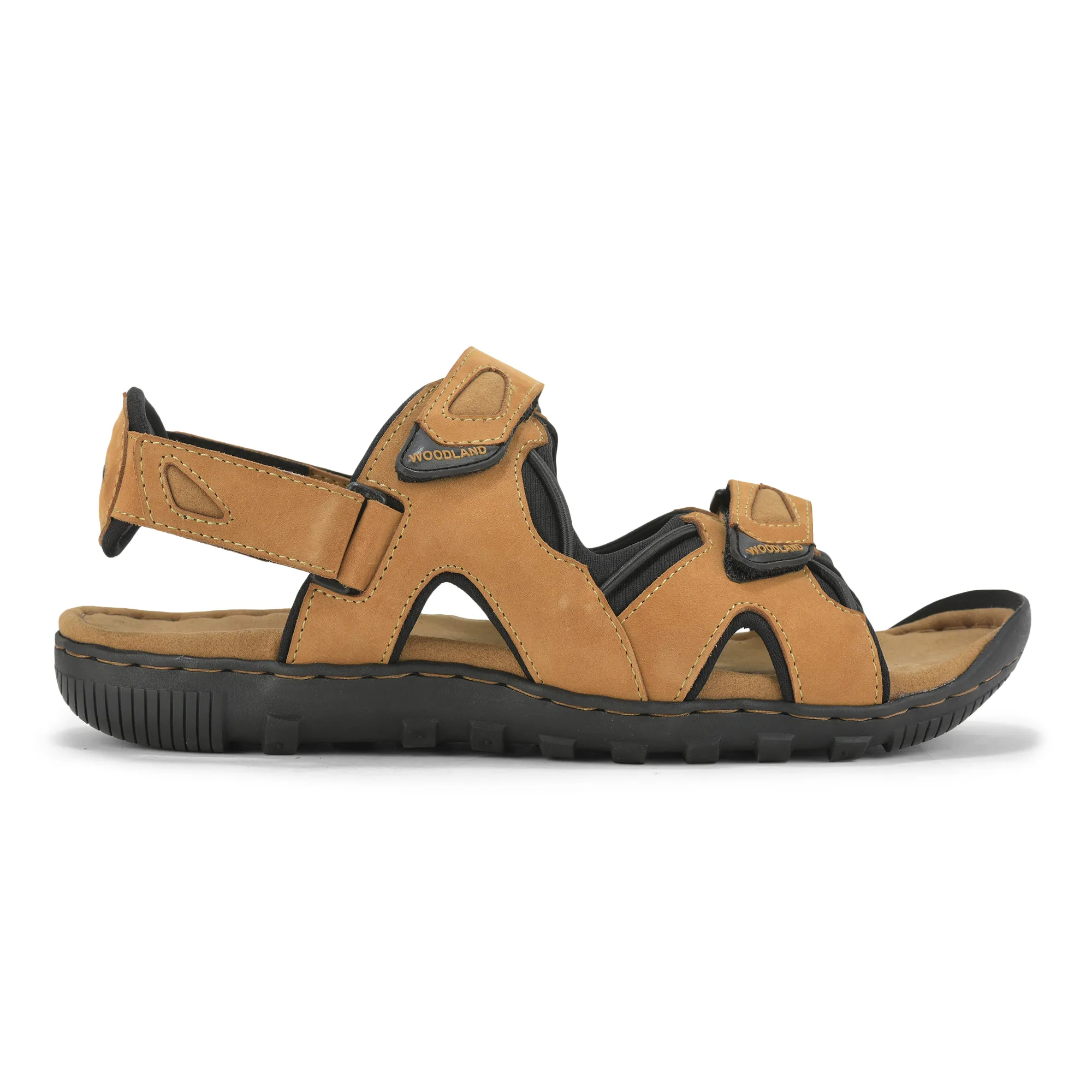 Woodland Nubuk Print Camel Sandals For Men - Thumbnail 2