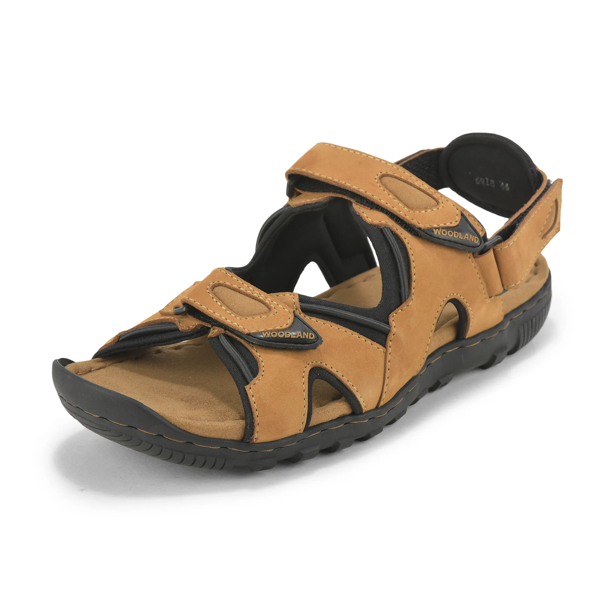Woodland Nubuk Print Camel Sandals For Men - Thumbnail 3