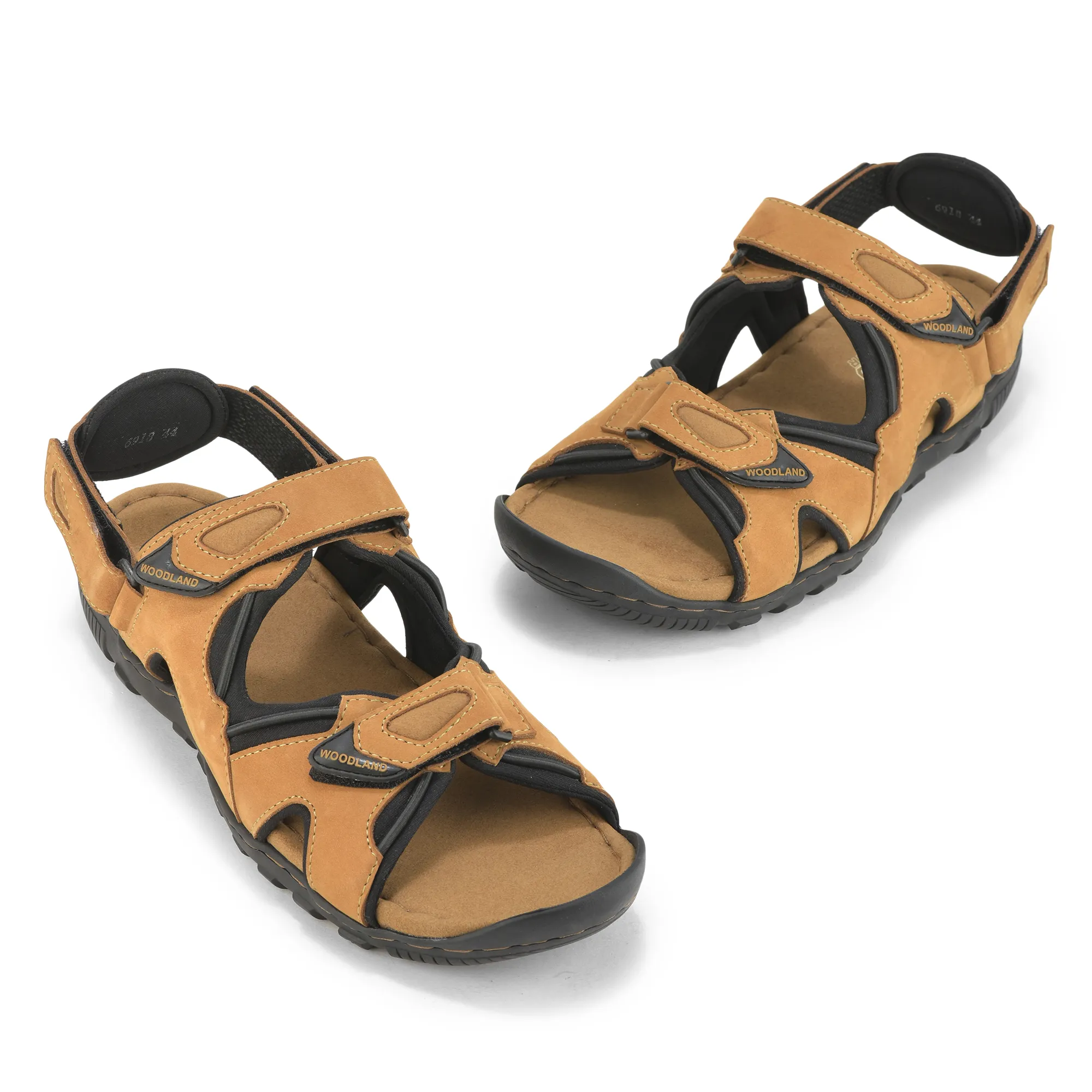 Woodland Nubuk Print Camel Sandals For Men - Thumbnail 5