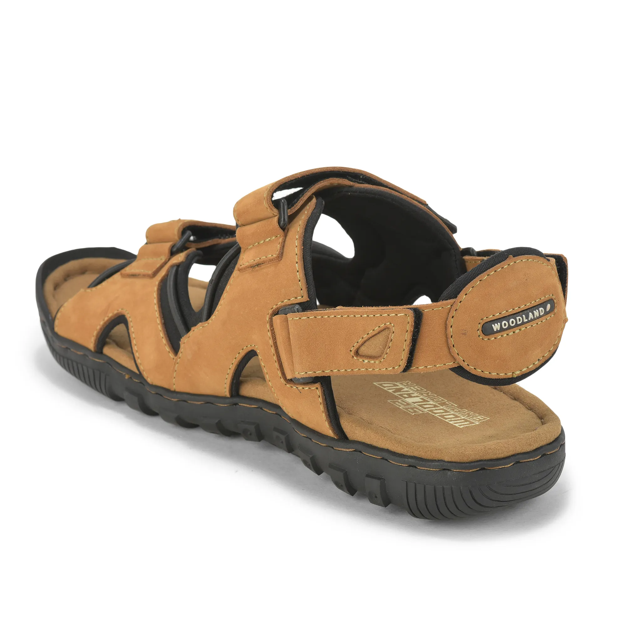 Woodland Nubuk Print Camel Sandals For Men - Thumbnail 8
