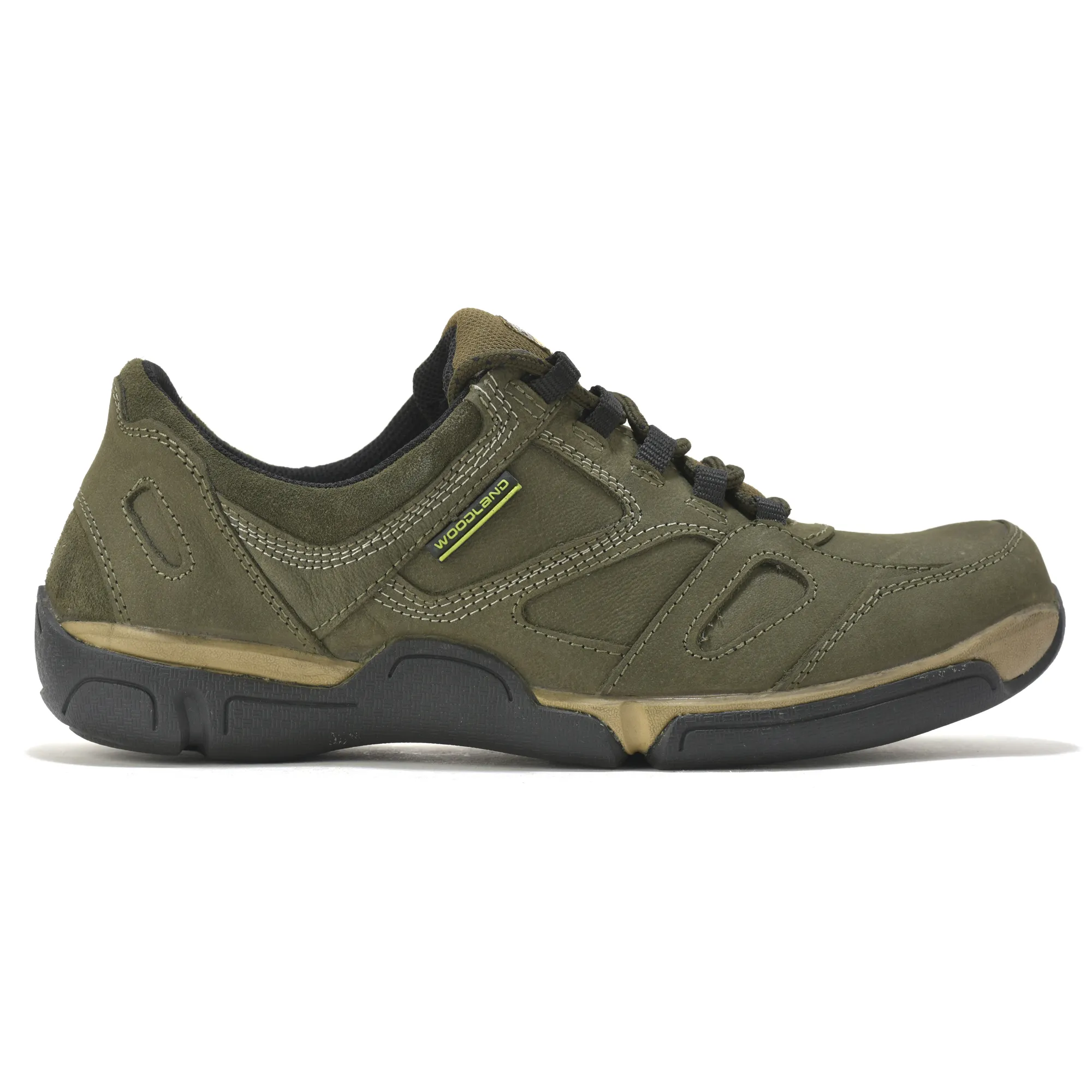 Woodland Olive Green Men Casual Lace-up Shoes - Thumbnail 2