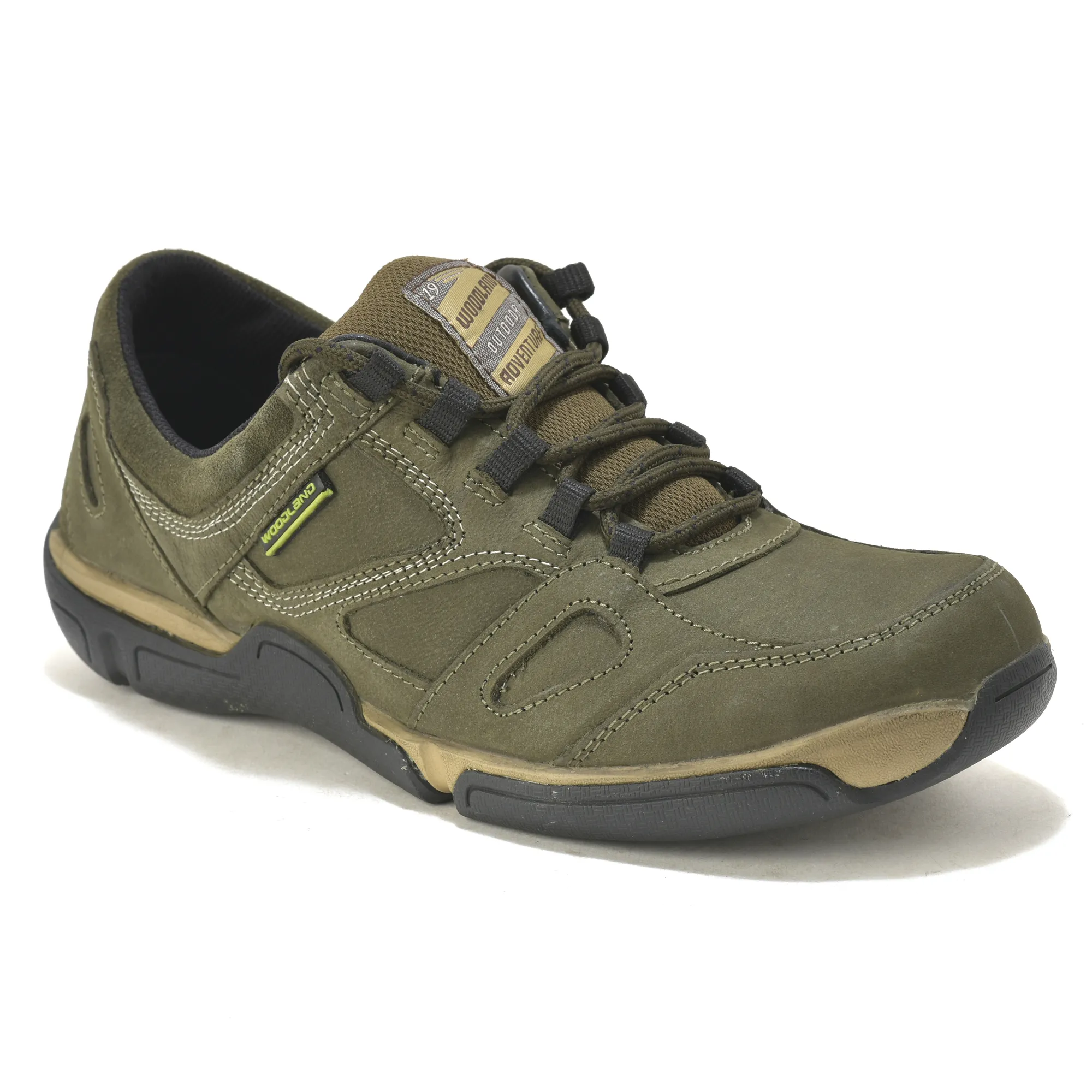 Woodland Olive Green Men Casual Lace-up Shoes - Thumbnail 3