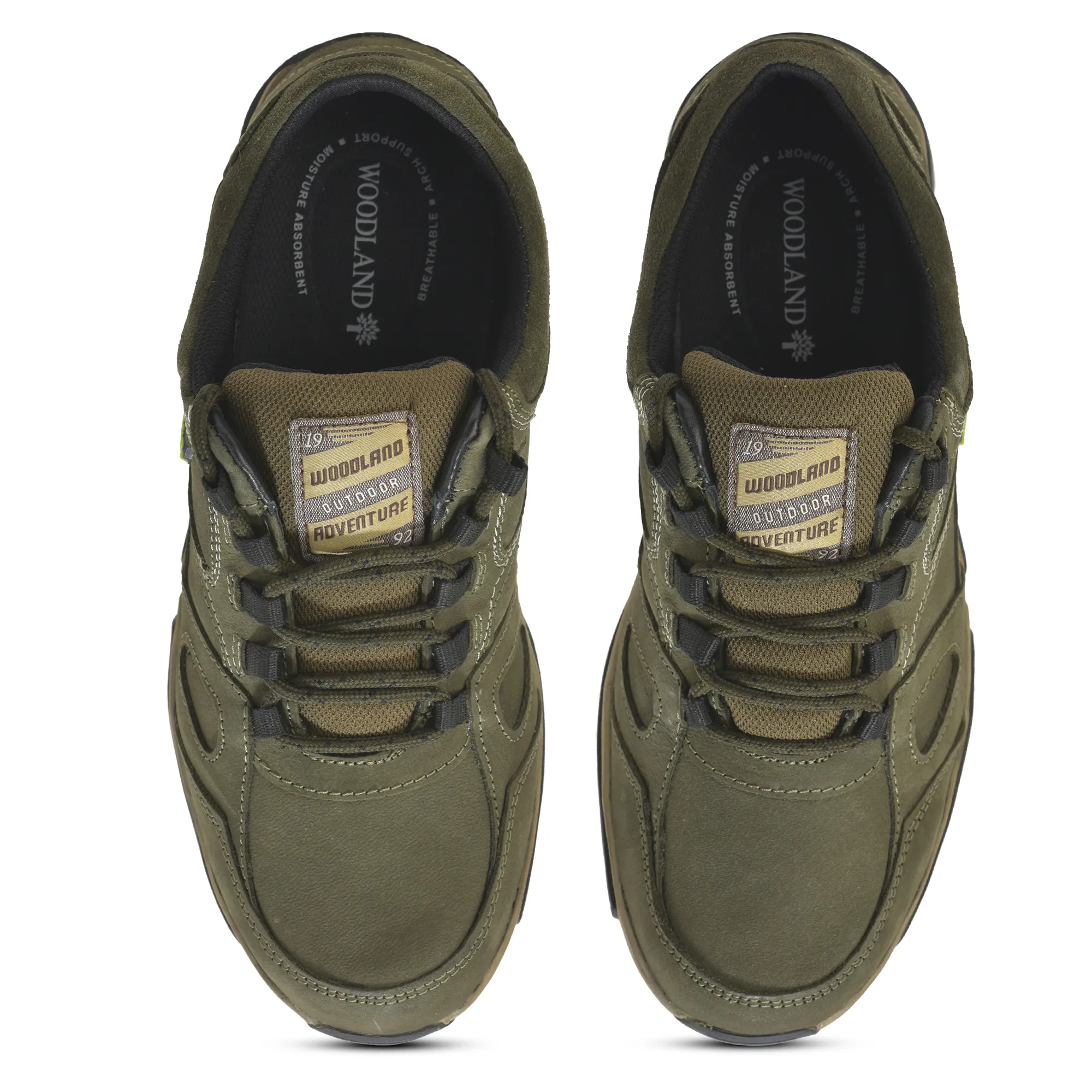 Woodland Olive Green Men Casual Lace-up Shoes - Thumbnail 5
