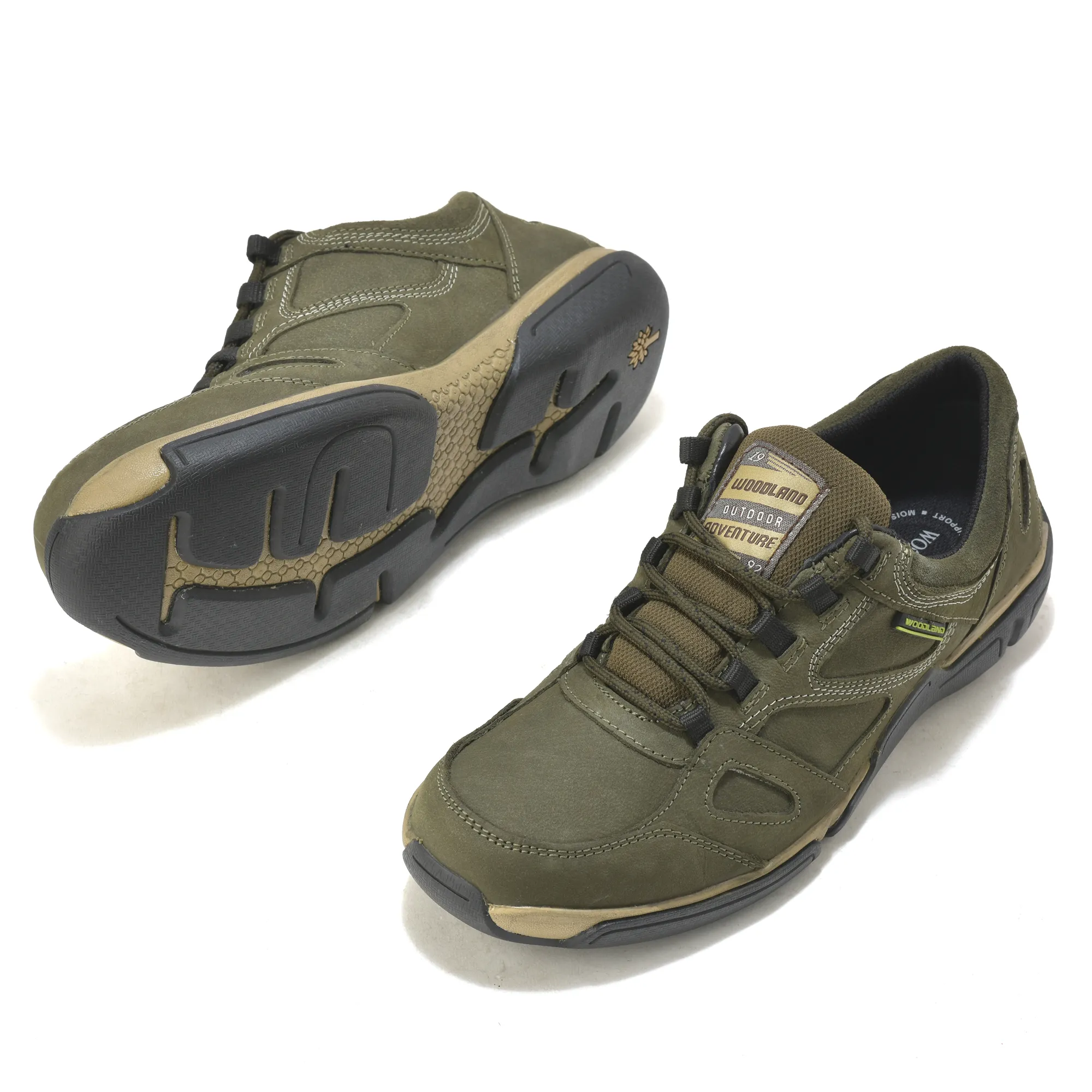 Woodland Olive Green Men Casual Lace-up Shoes - Thumbnail 6