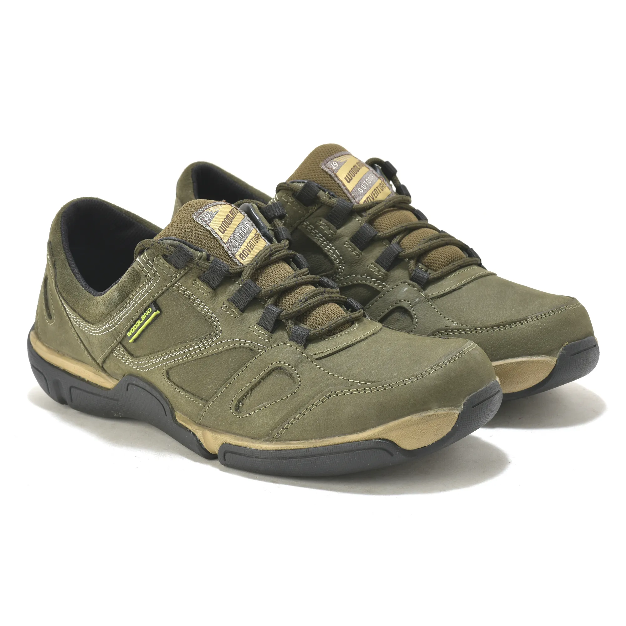 Woodland Olive Green Men Casual Lace-up Shoes - Thumbnail 8