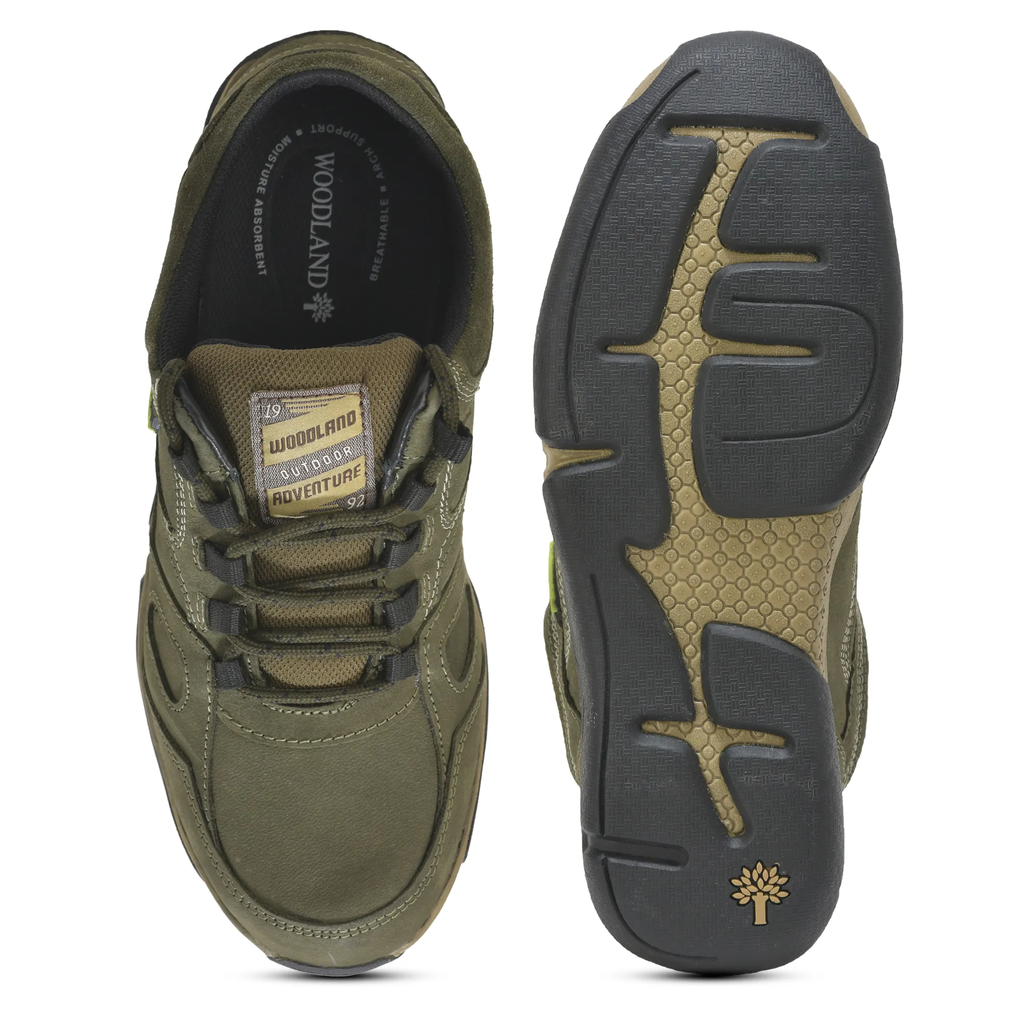 Woodland Olive Green Men Casual Lace-up Shoes - Thumbnail 9