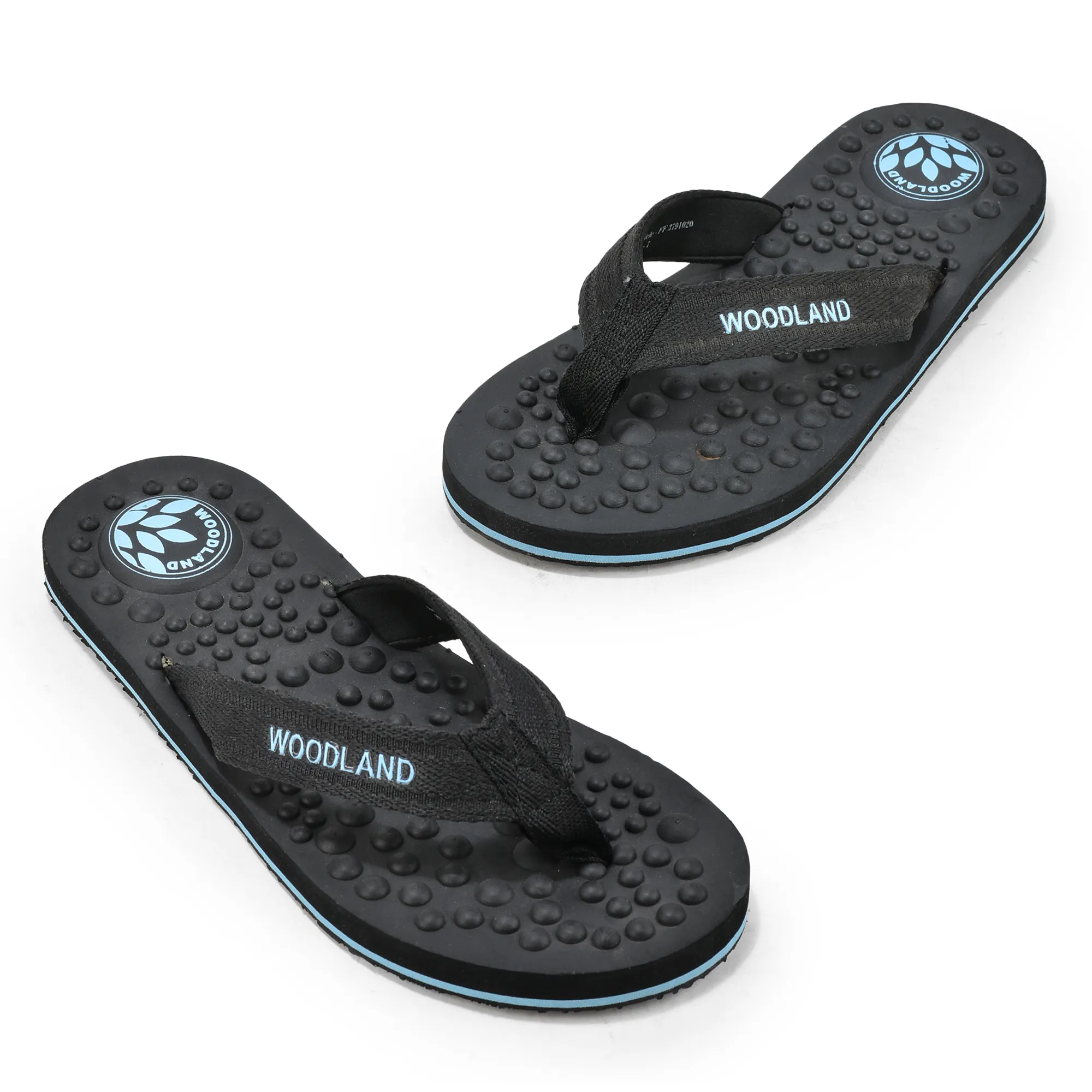 Woodland Men Black Textured EVA Slippers - Thumbnail 2