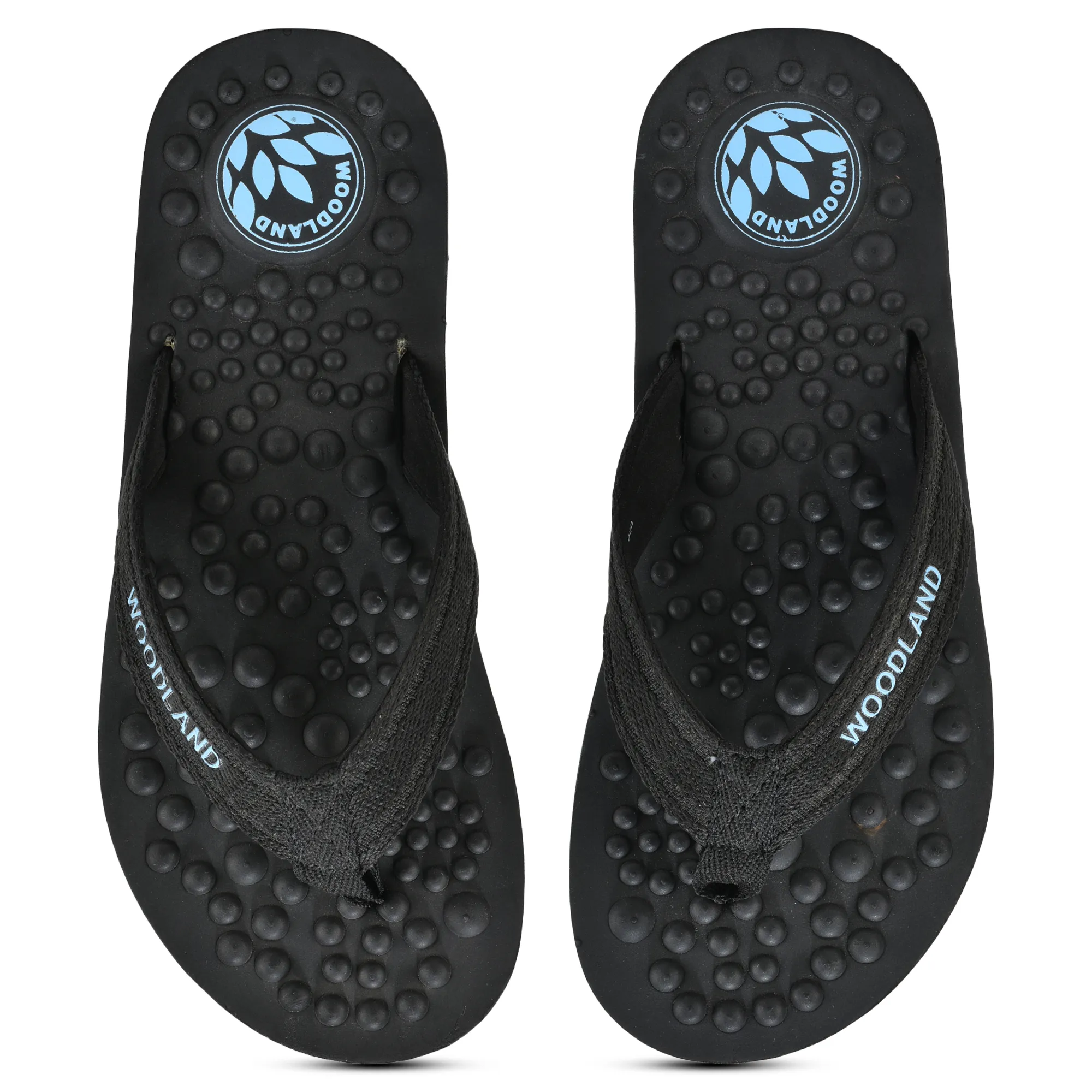 Woodland Men Black Textured EVA Slippers - Thumbnail 4