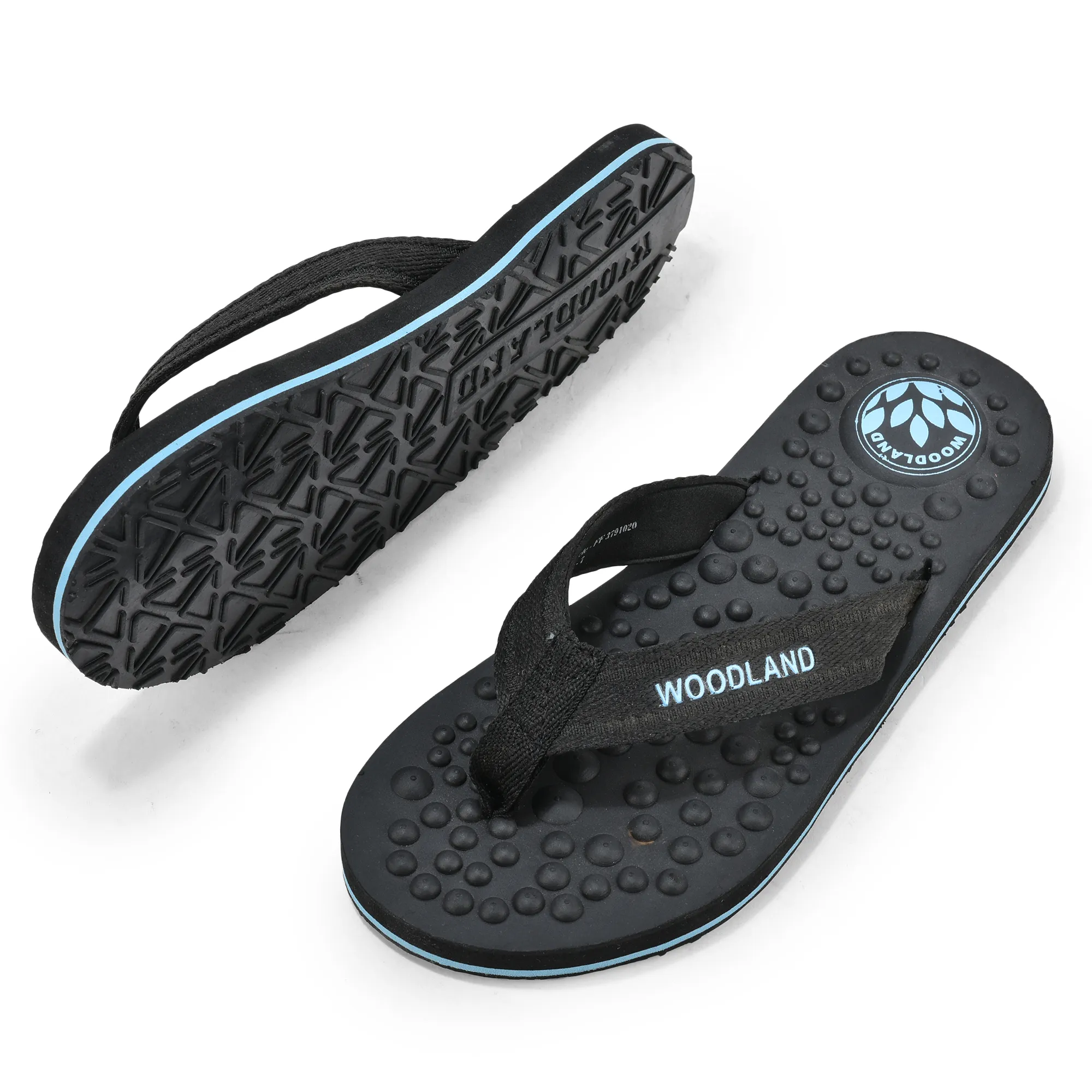 Woodland Men Black Textured EVA Slippers - Thumbnail 5