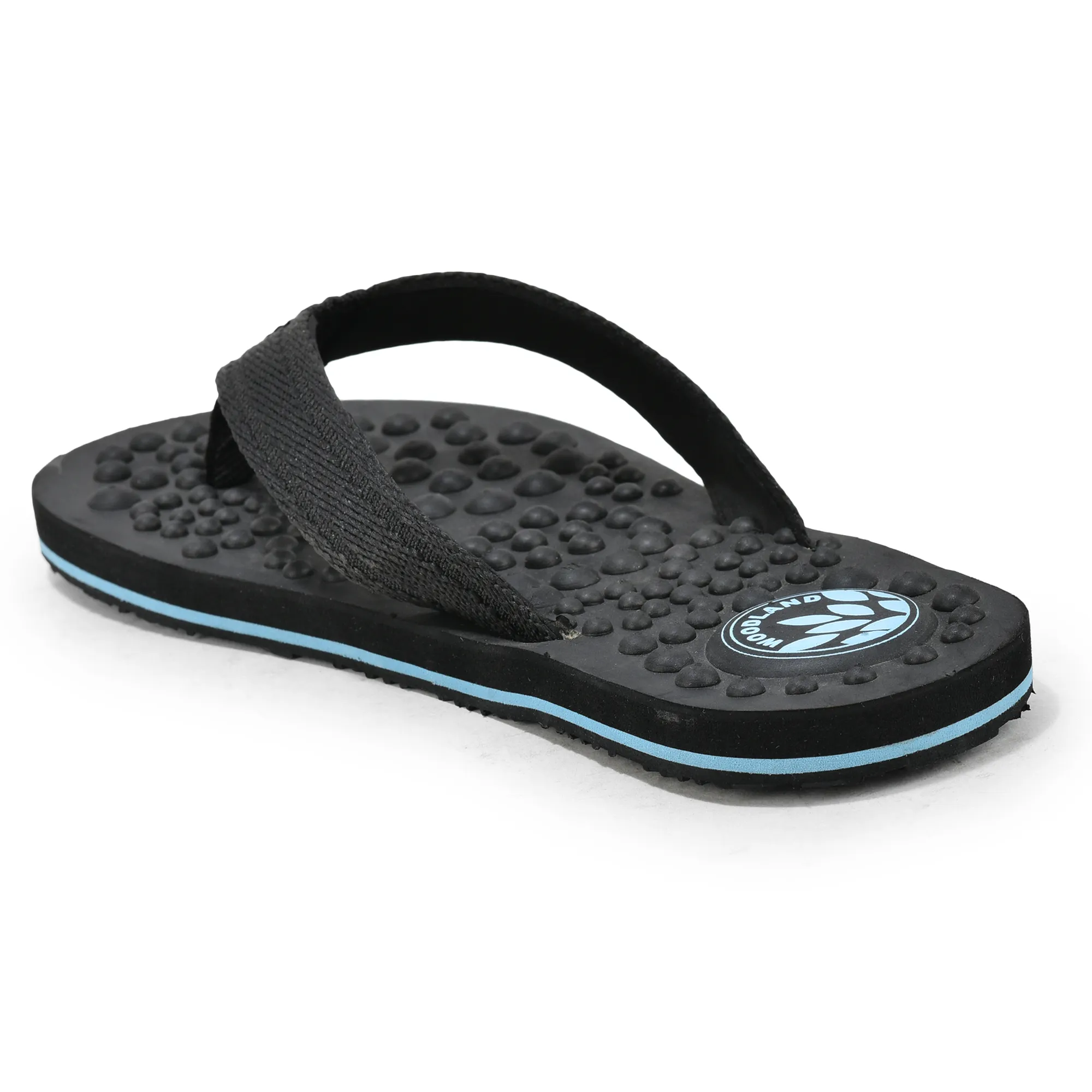 Woodland Men Black Textured EVA Slippers - Thumbnail 6