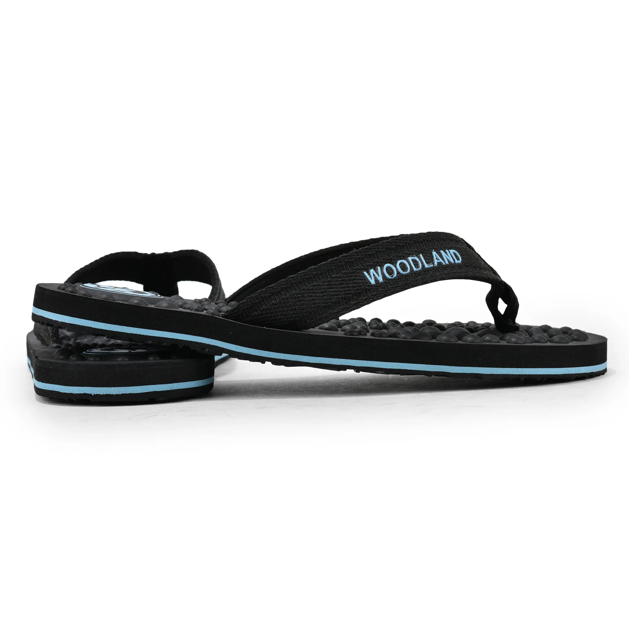 Woodland Men Black Textured EVA Slippers - Thumbnail 10