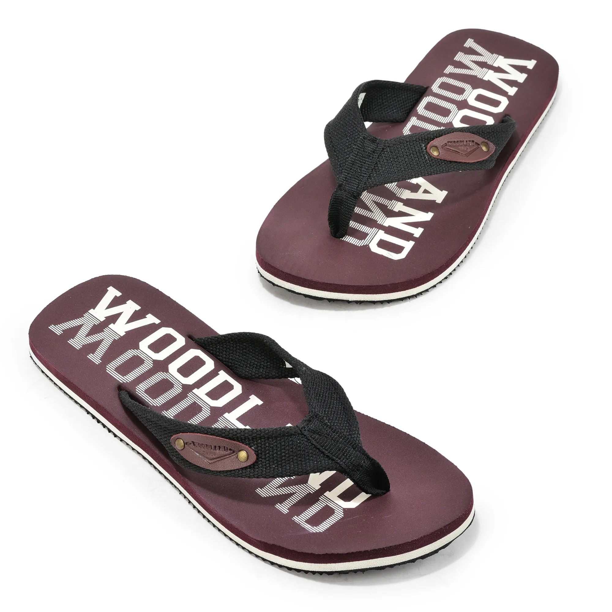 Maroon flip-flop for Men - Thumbnail 2