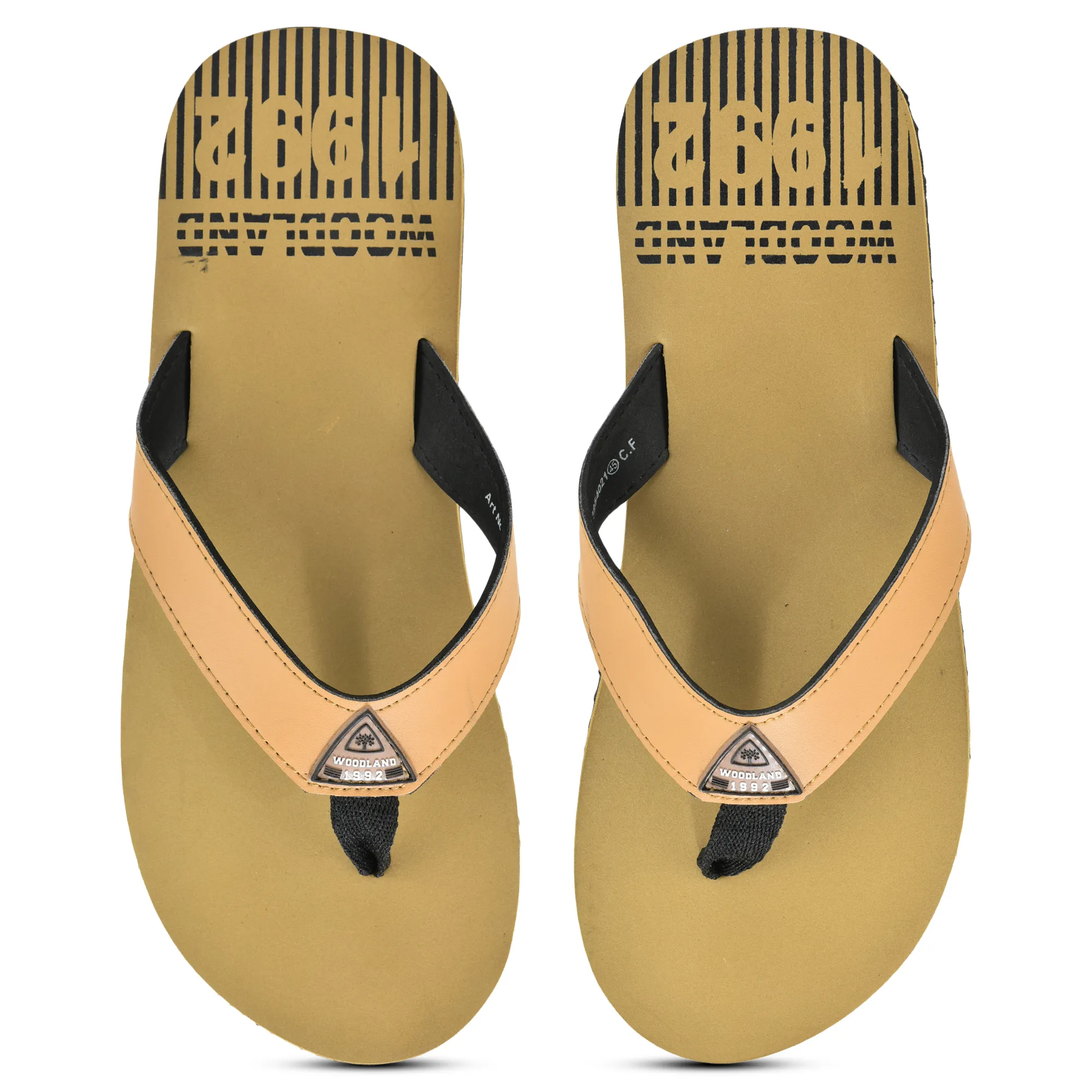 Woodland Lightweight Camel Flip-Flops for Men - Thumbnail 4