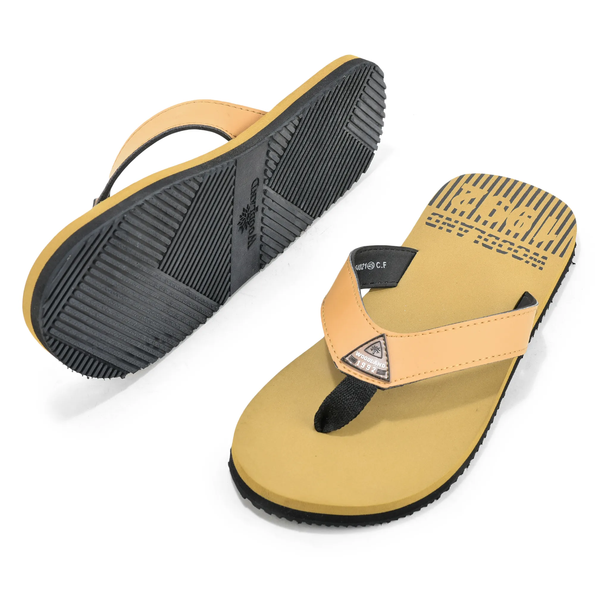 Woodland Lightweight Camel Flip-Flops for Men - Thumbnail 5