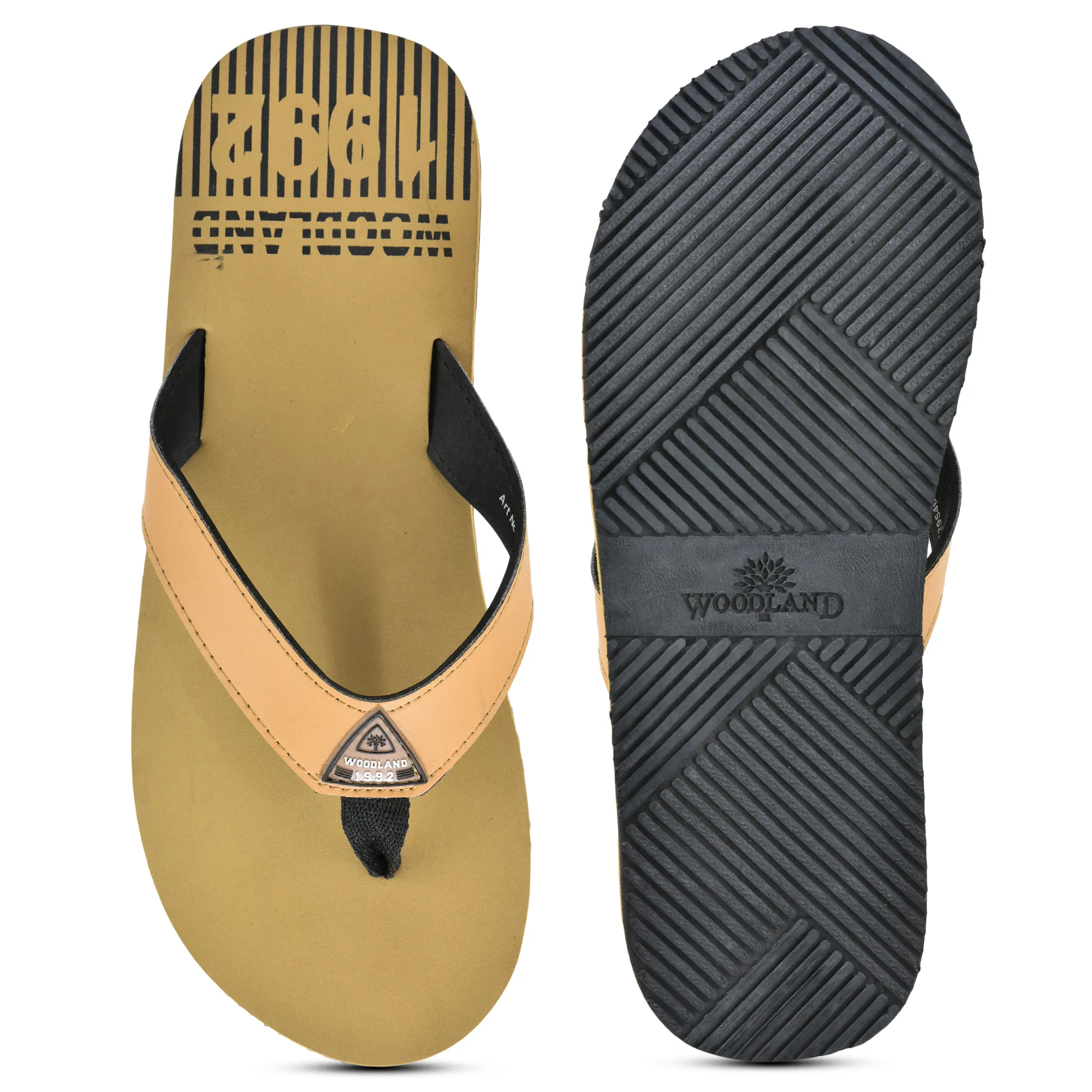 Woodland Lightweight Camel Flip-Flops for Men - Thumbnail 8