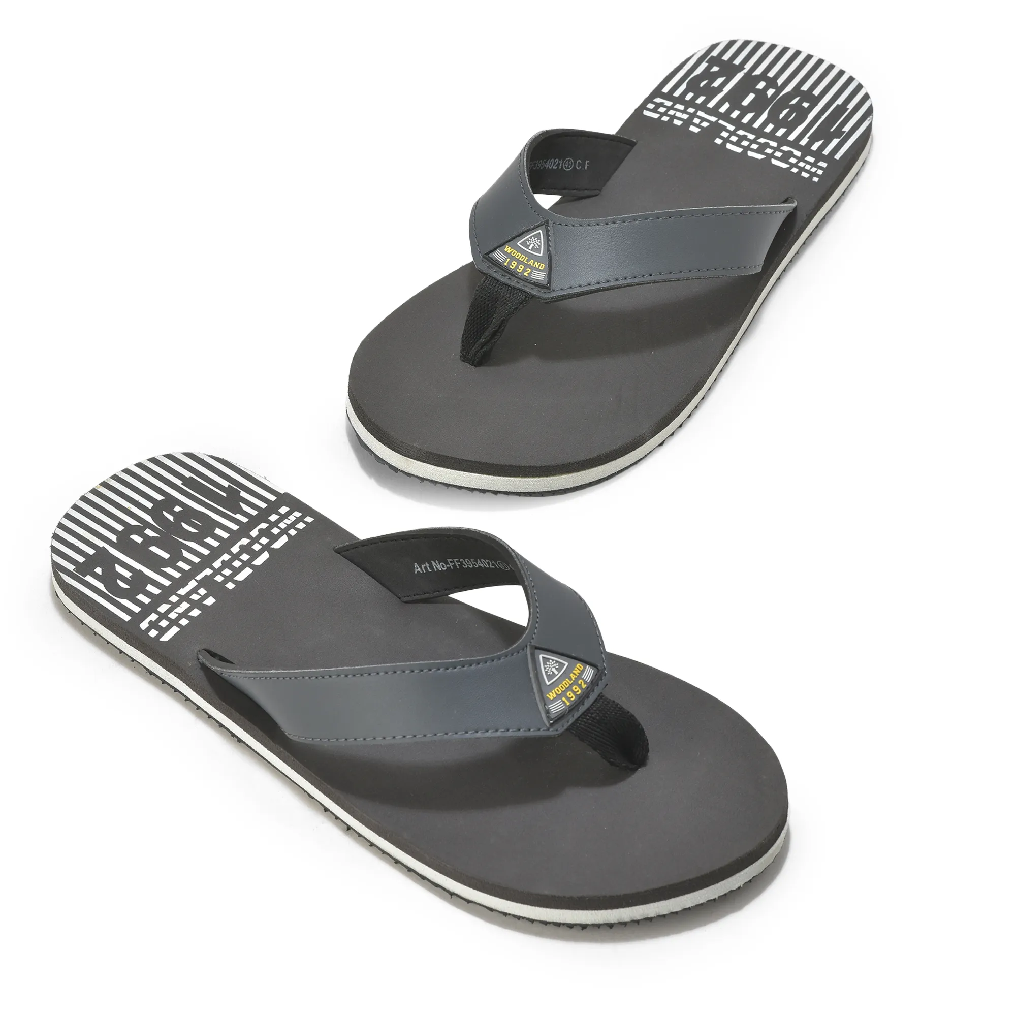 Woodland Lightweight Dgrey Flip-Flops for Men - Thumbnail 2