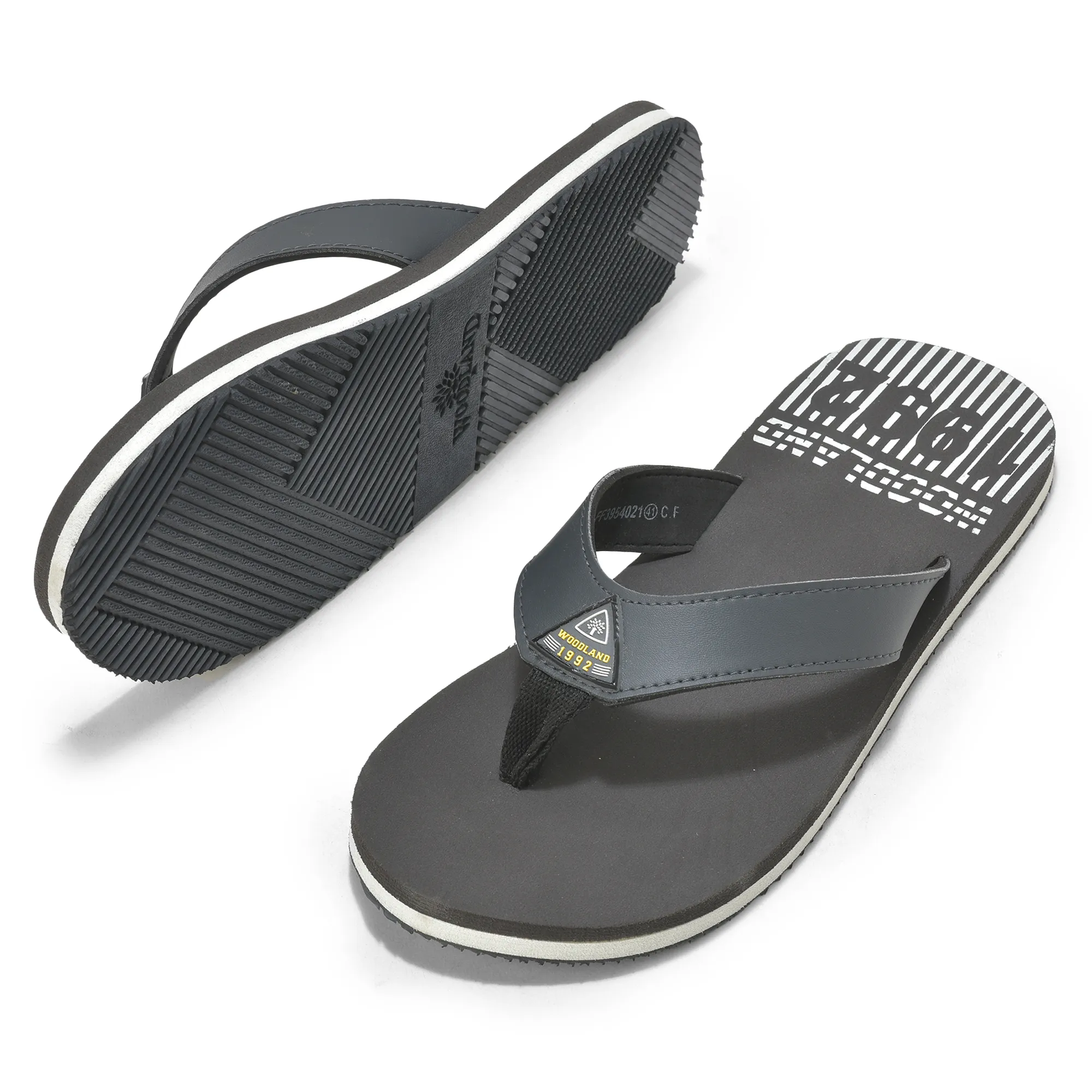 Woodland Lightweight Dgrey Flip-Flops for Men - Thumbnail 5