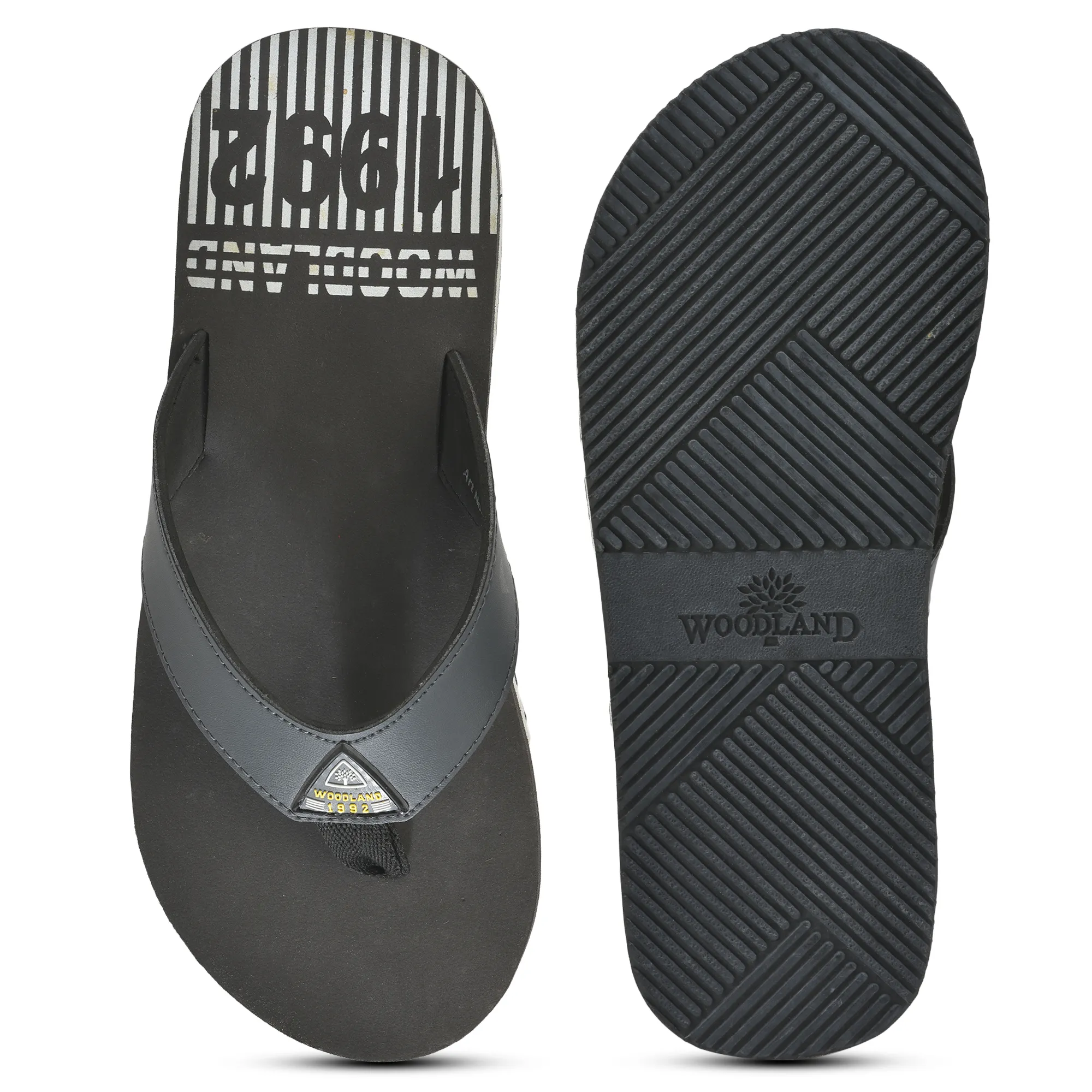 Woodland Lightweight Dgrey Flip-Flops for Men - Thumbnail 8