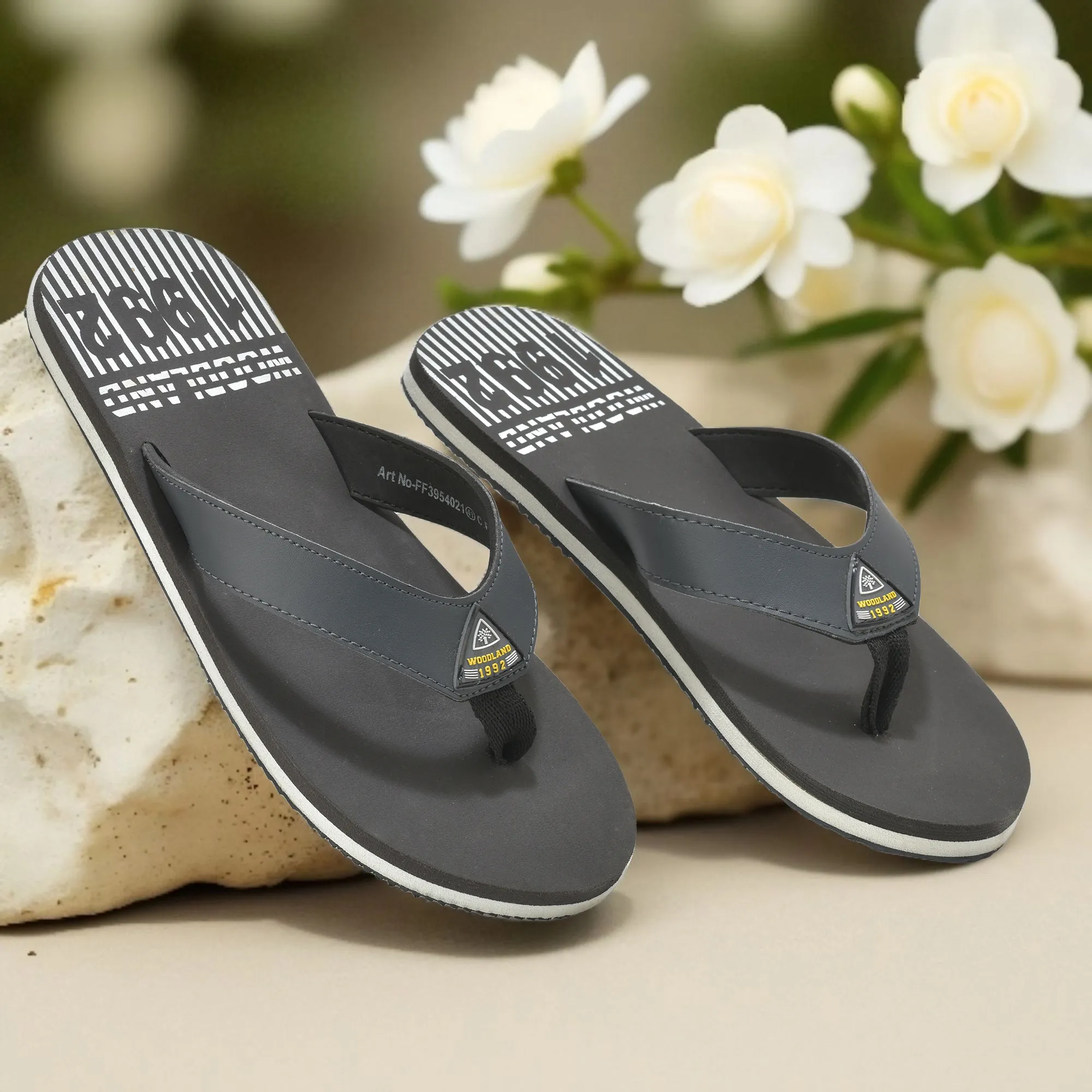 Woodland Lightweight Dgrey Flip-Flops for Men - Thumbnail 9