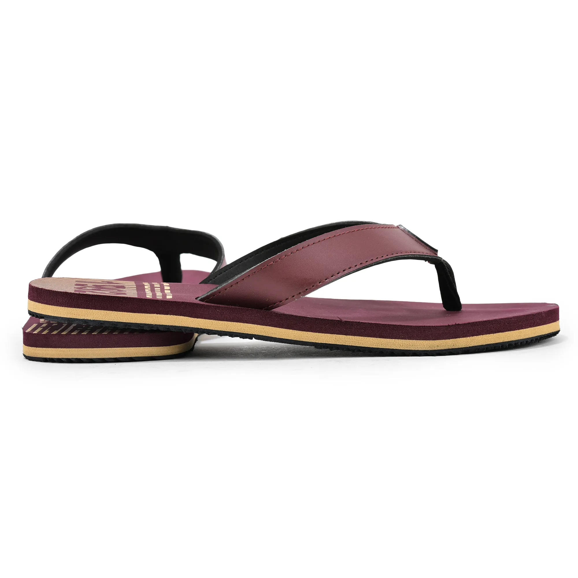 Woodland Lightweight Maroon Flip-Flops for Men - Thumbnail 10