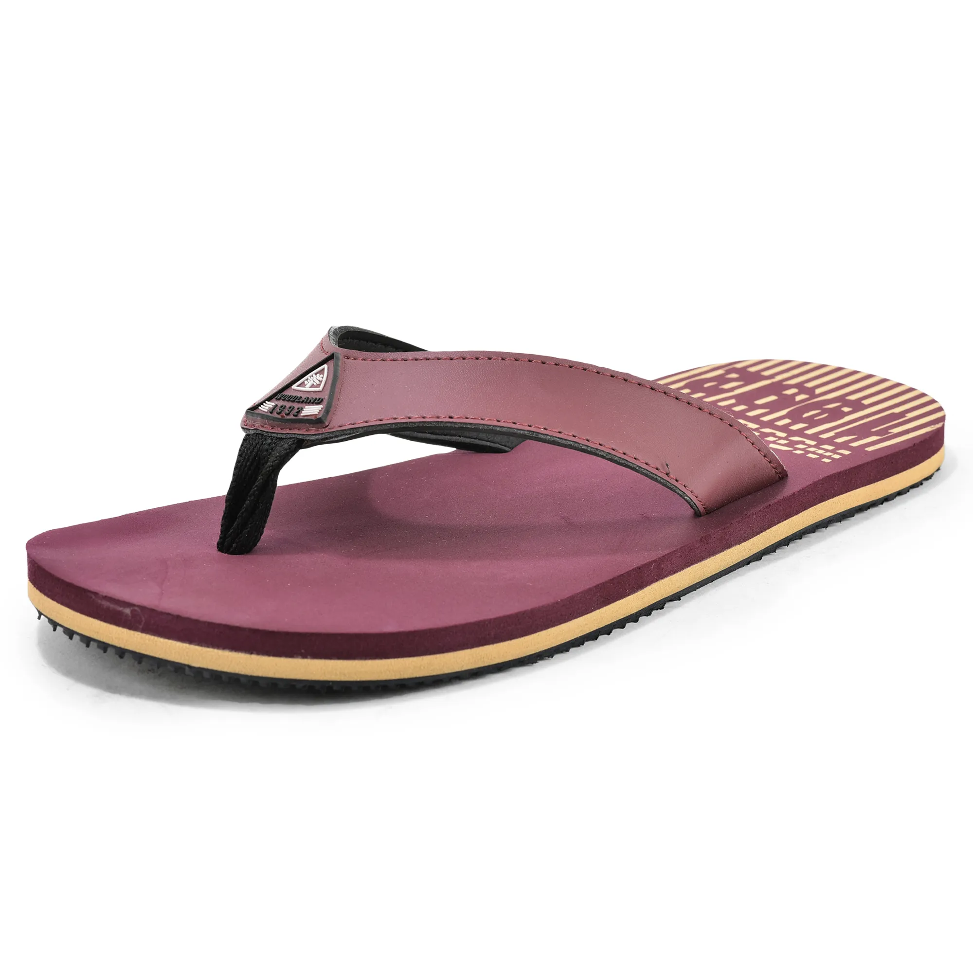 Woodland Lightweight Maroon Flip-Flops for Men - Thumbnail 11