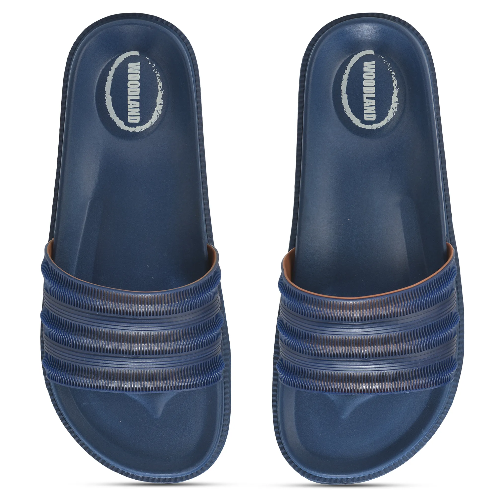 Woodland Men’s EVA Flip Flops – Navy/Orange - Thumbnail 5