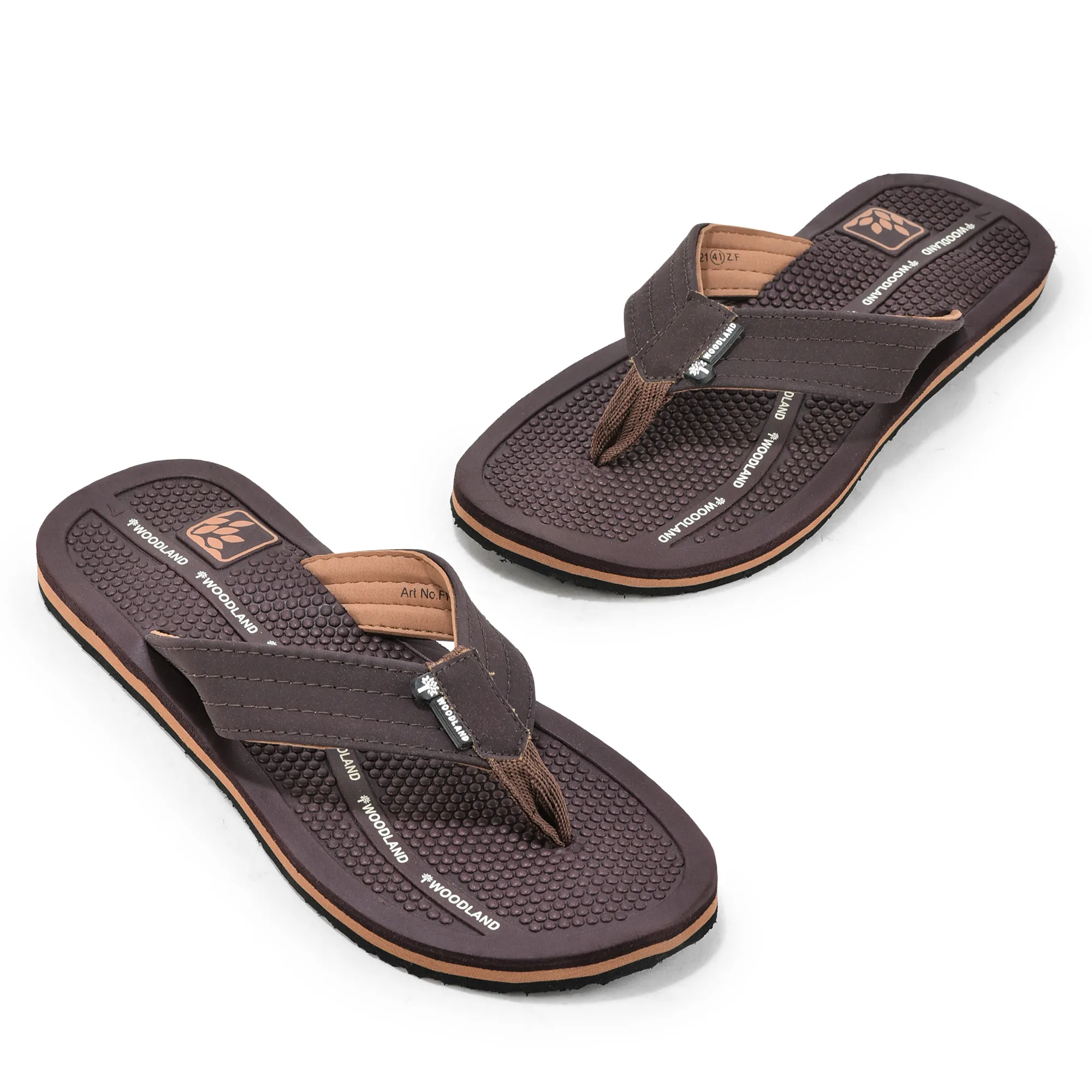 Woodland Men Textured Comfort Flip-Flops - Thumbnail 2