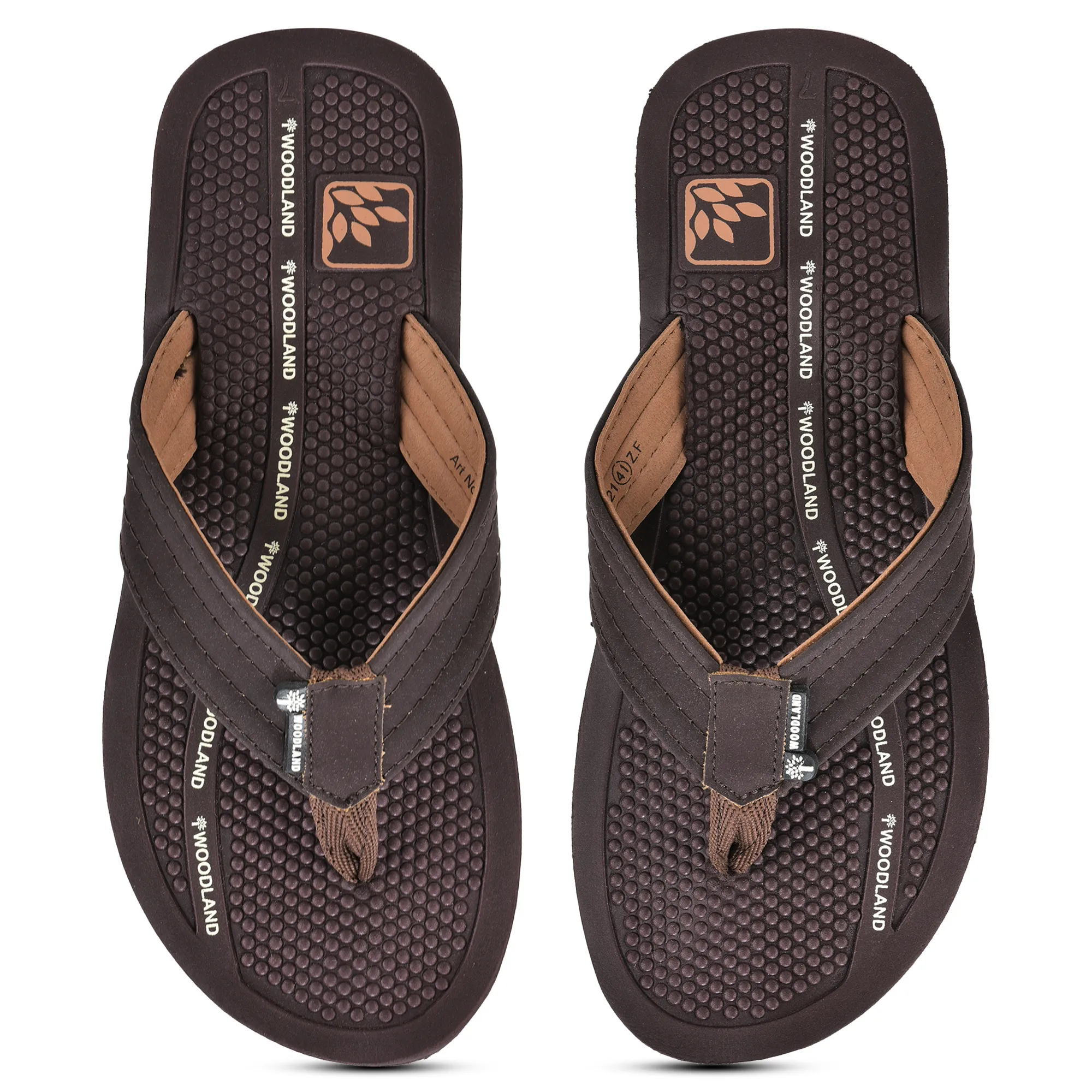 Woodland Men Textured Comfort Flip-Flops - Thumbnail 4