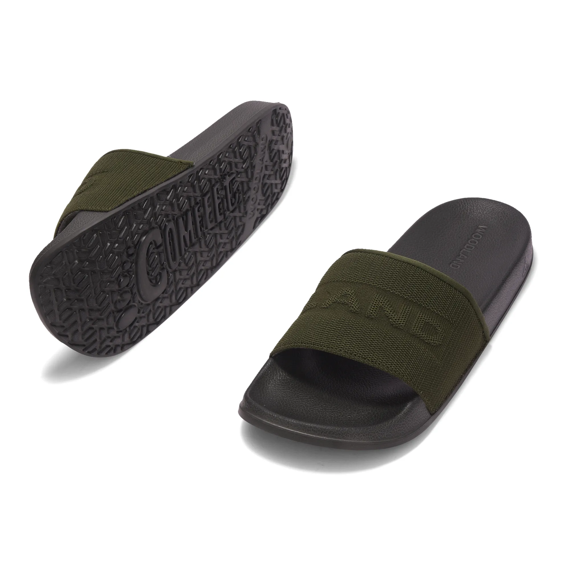 Olive Slipper Flip Flops For Men - Thumbnail 6