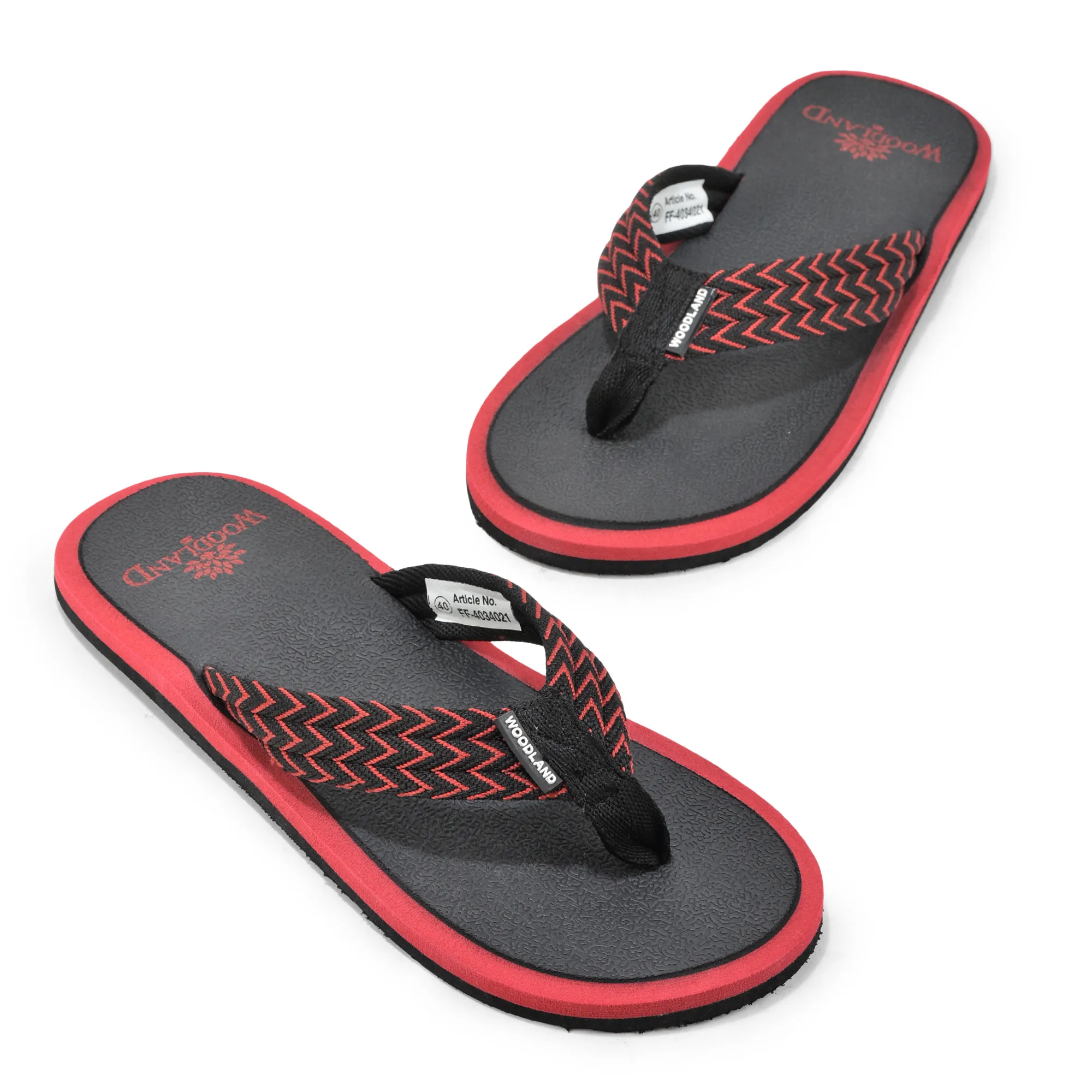 Woodland Black EVA Comfort Flip Flops for Men - Thumbnail 2