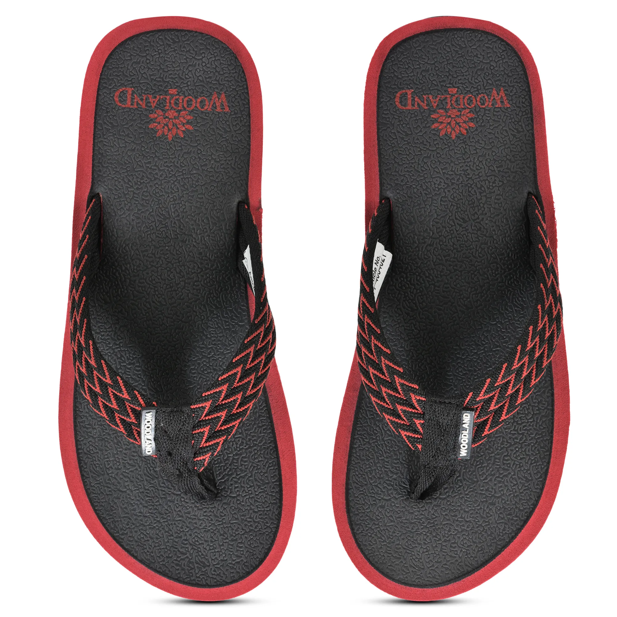 Woodland Black EVA Comfort Flip Flops for Men - Thumbnail 4