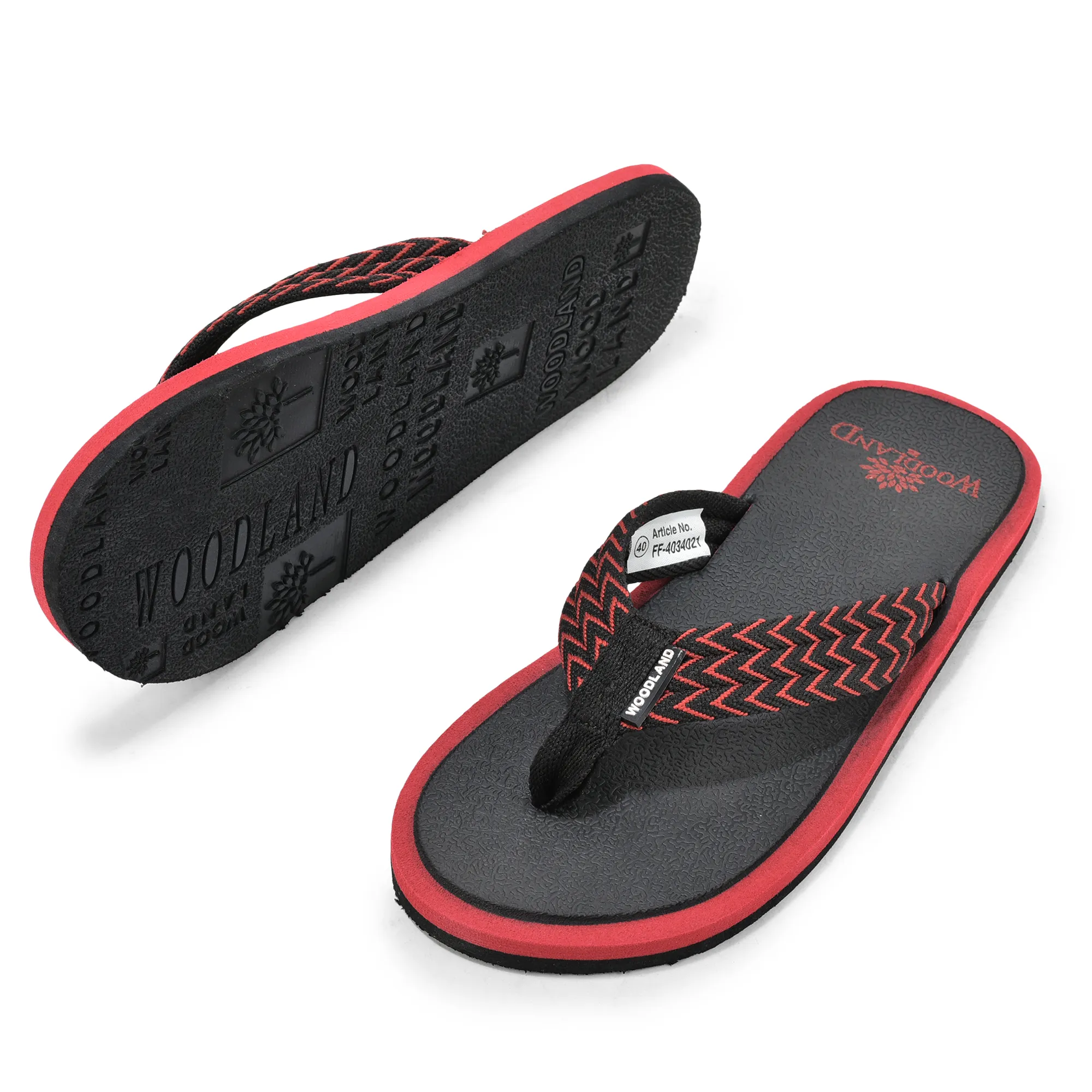 Woodland Black EVA Comfort Flip Flops for Men - Thumbnail 5