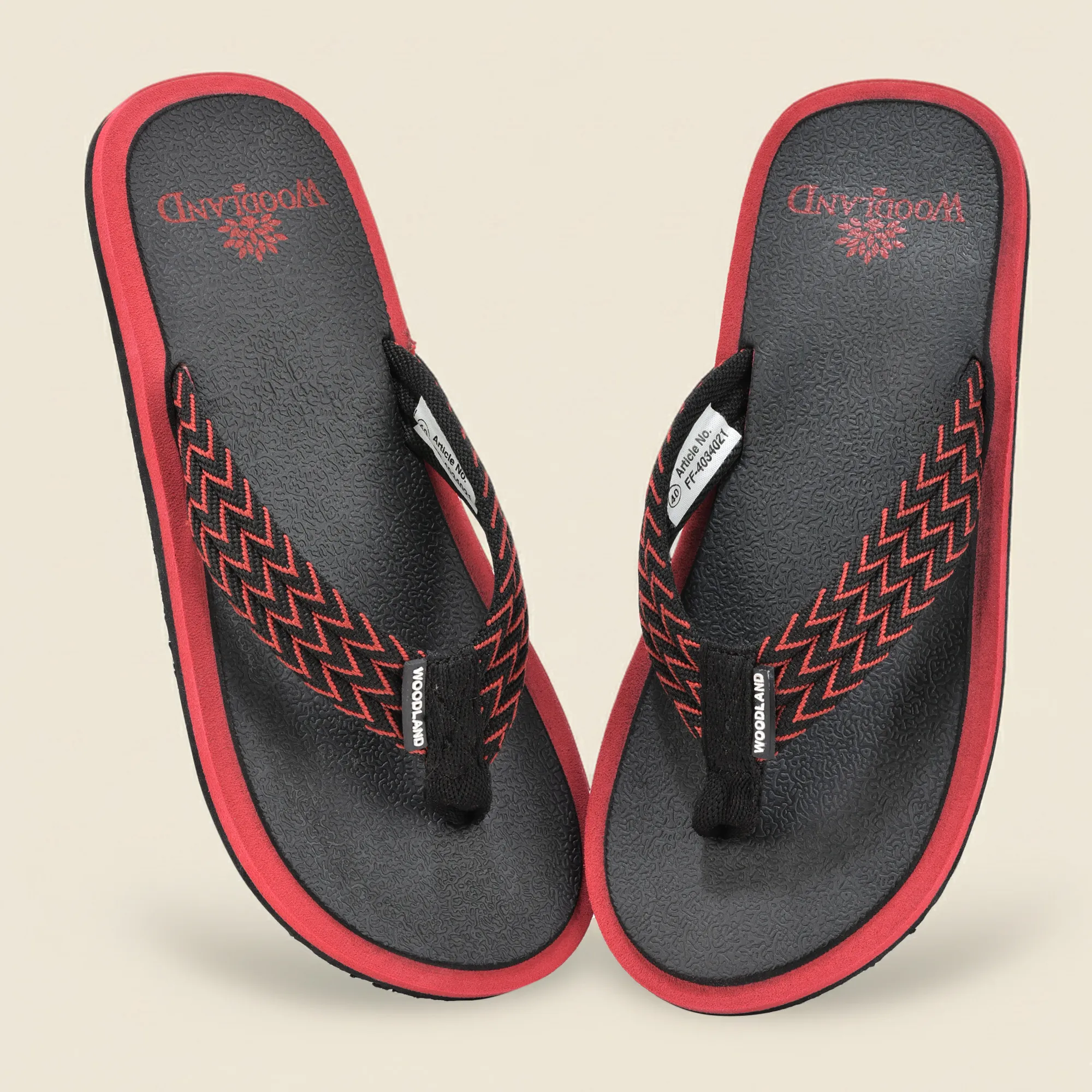 Woodland Black EVA Comfort Flip Flops for Men - Thumbnail 9