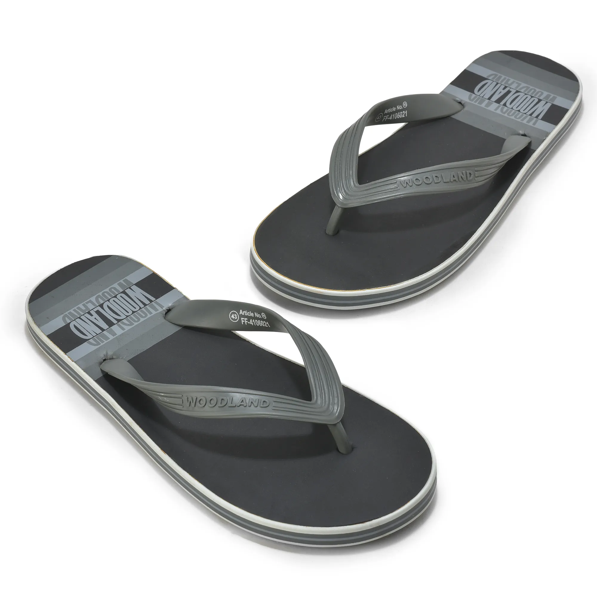 Woodland Men Black Striped Comfort Flip Flop - Thumbnail 2