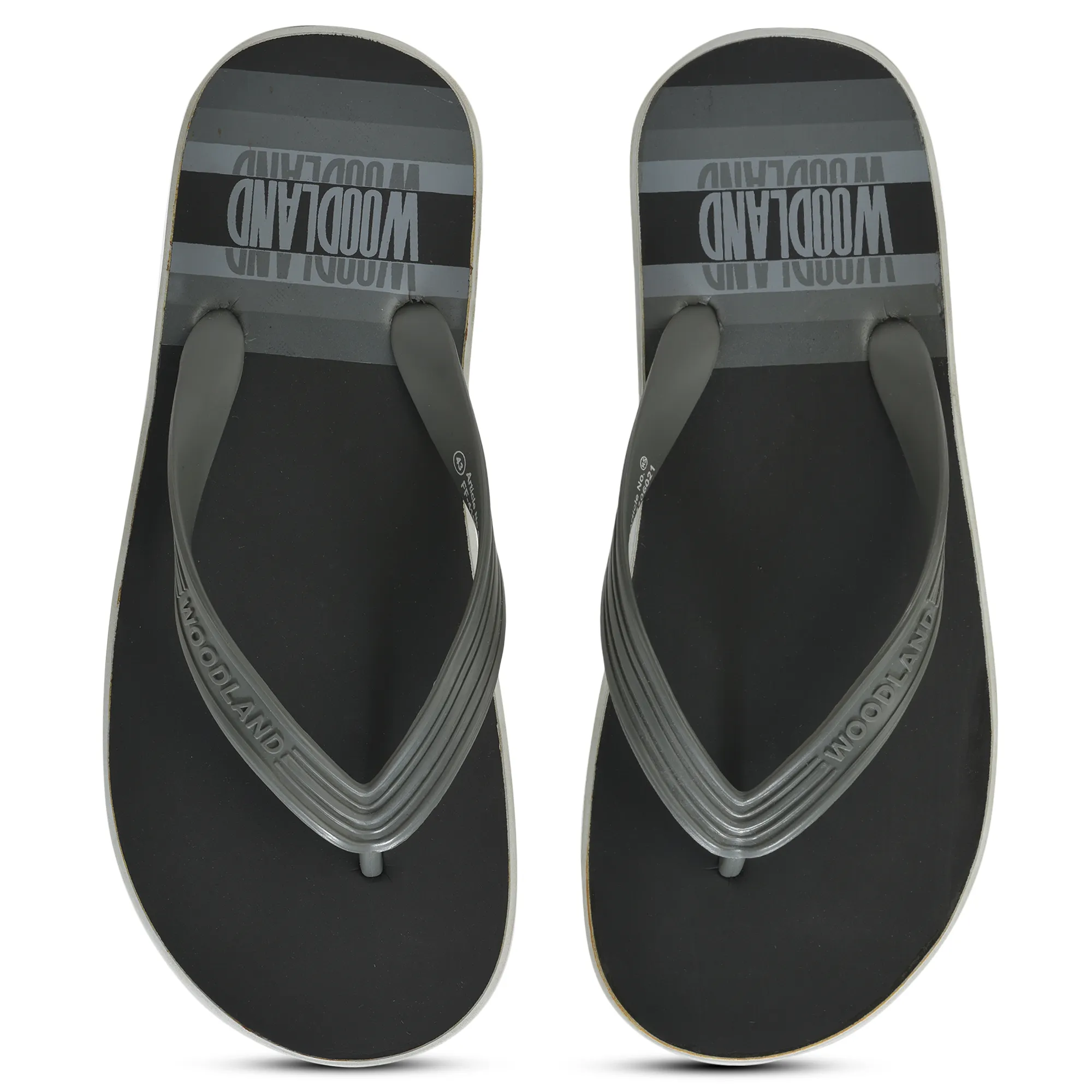 Woodland Men Black Striped Comfort Flip Flop - Thumbnail 3