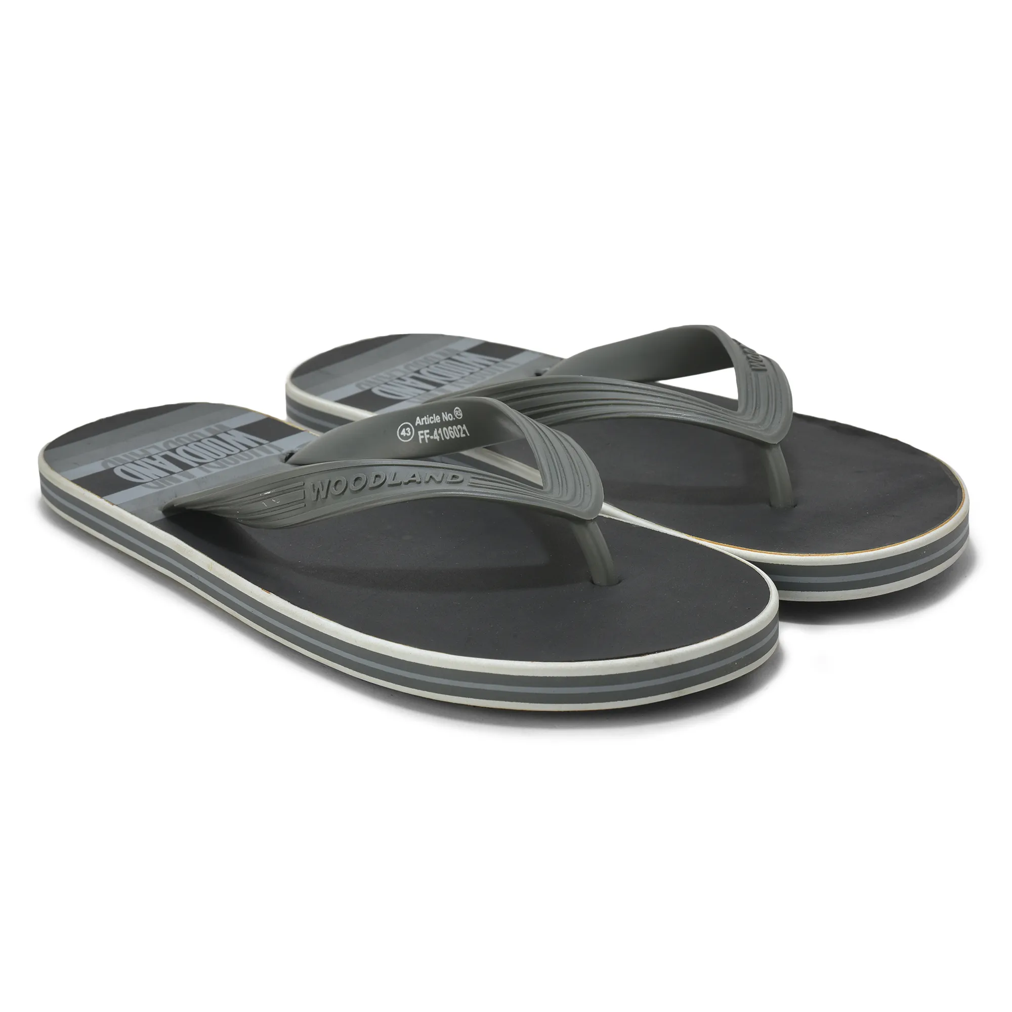 Woodland Men Black Striped Comfort Flip Flop - Thumbnail 6