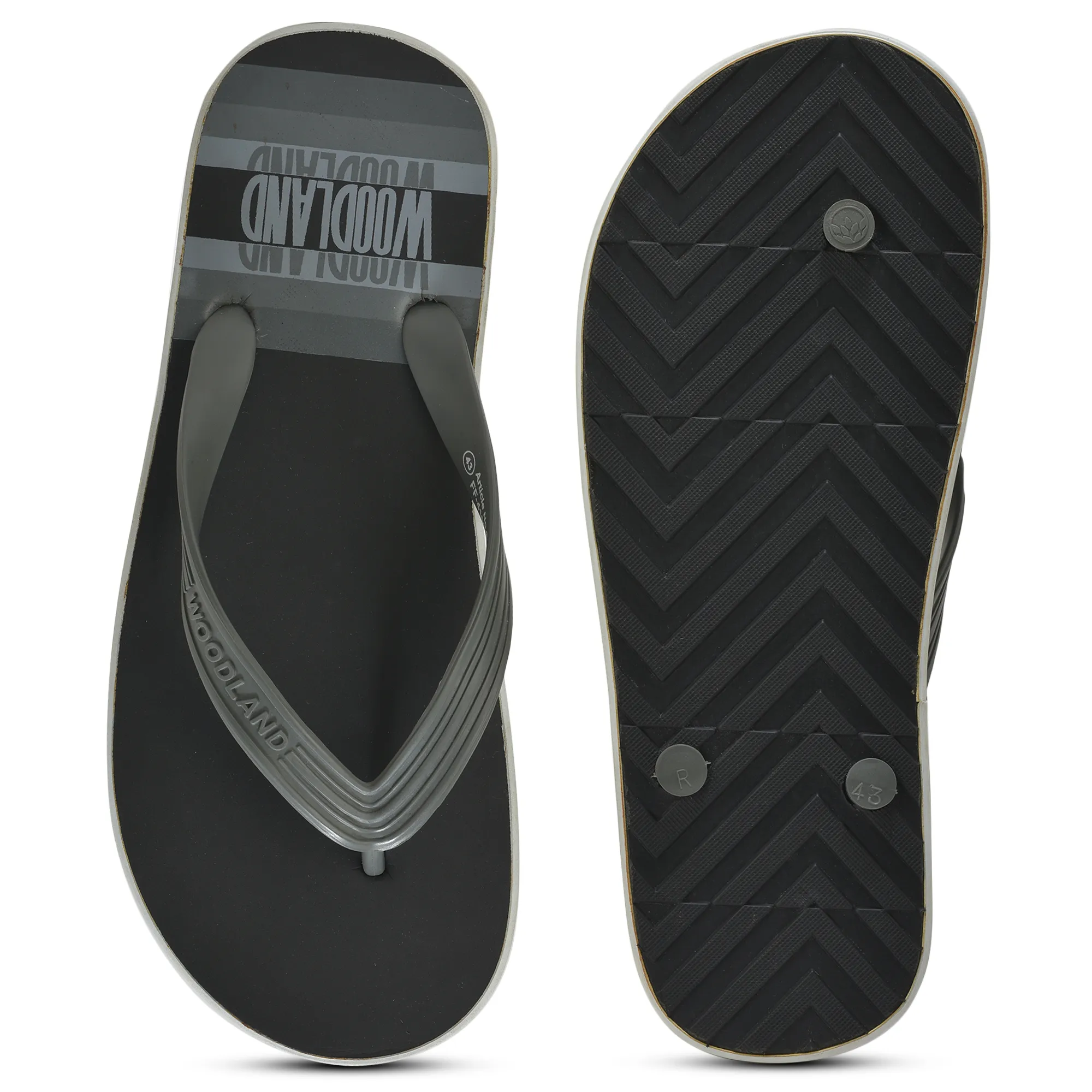 Woodland Men Black Striped Comfort Flip Flop - Thumbnail 7