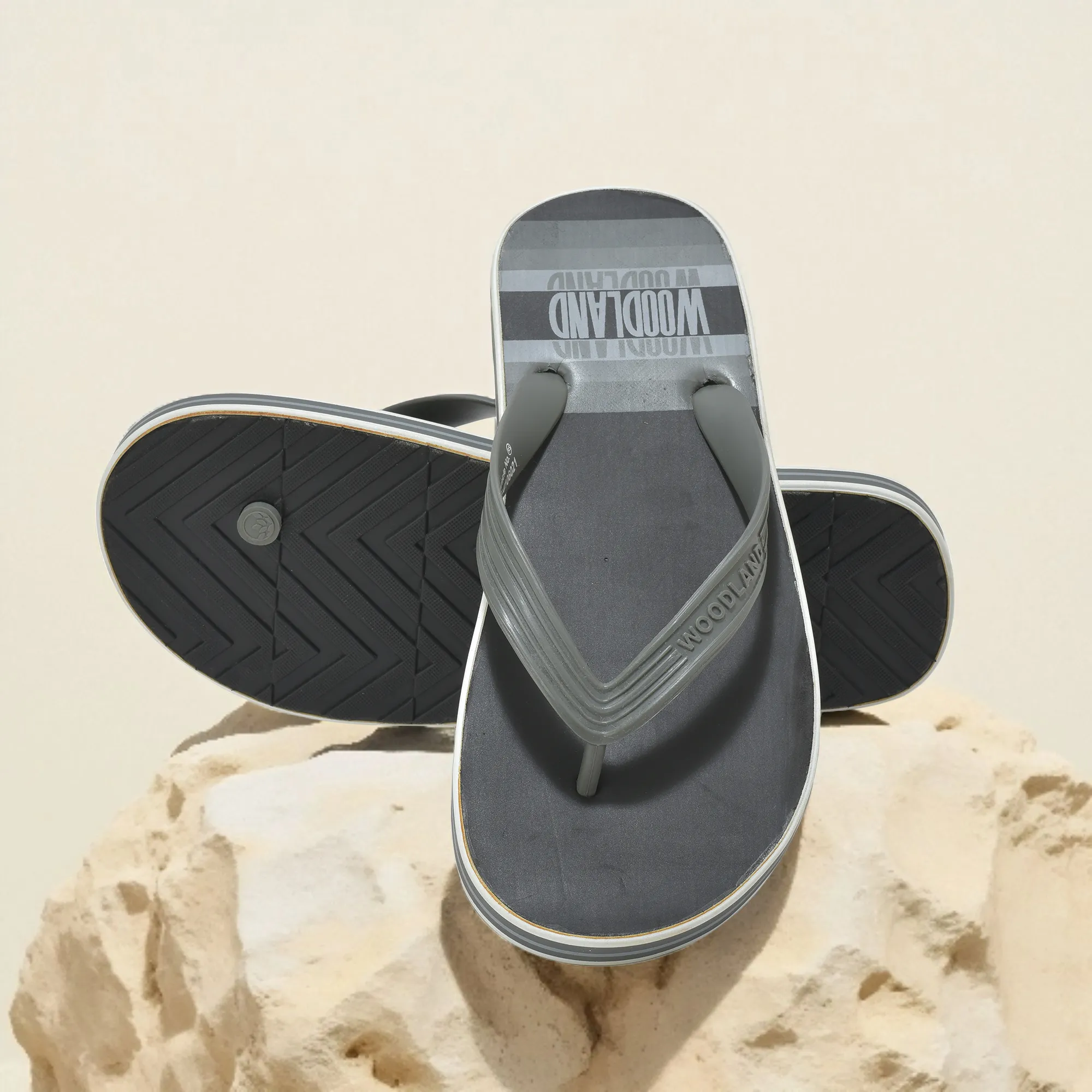 Woodland Men Black Striped Comfort Flip Flop - Thumbnail 8