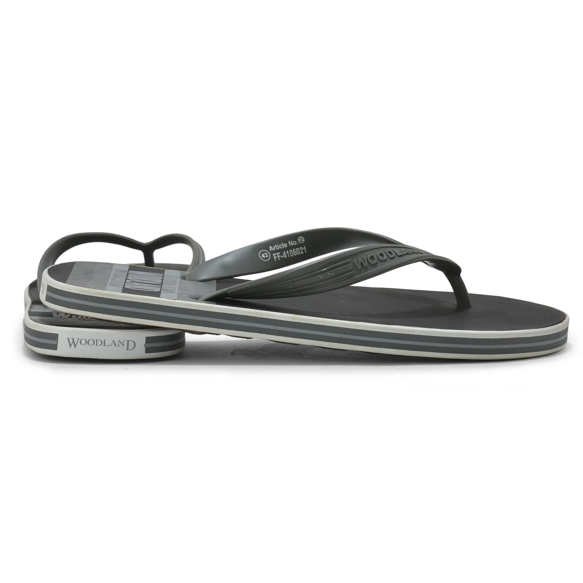 Woodland Men Black Striped Comfort Flip Flop - Thumbnail 9