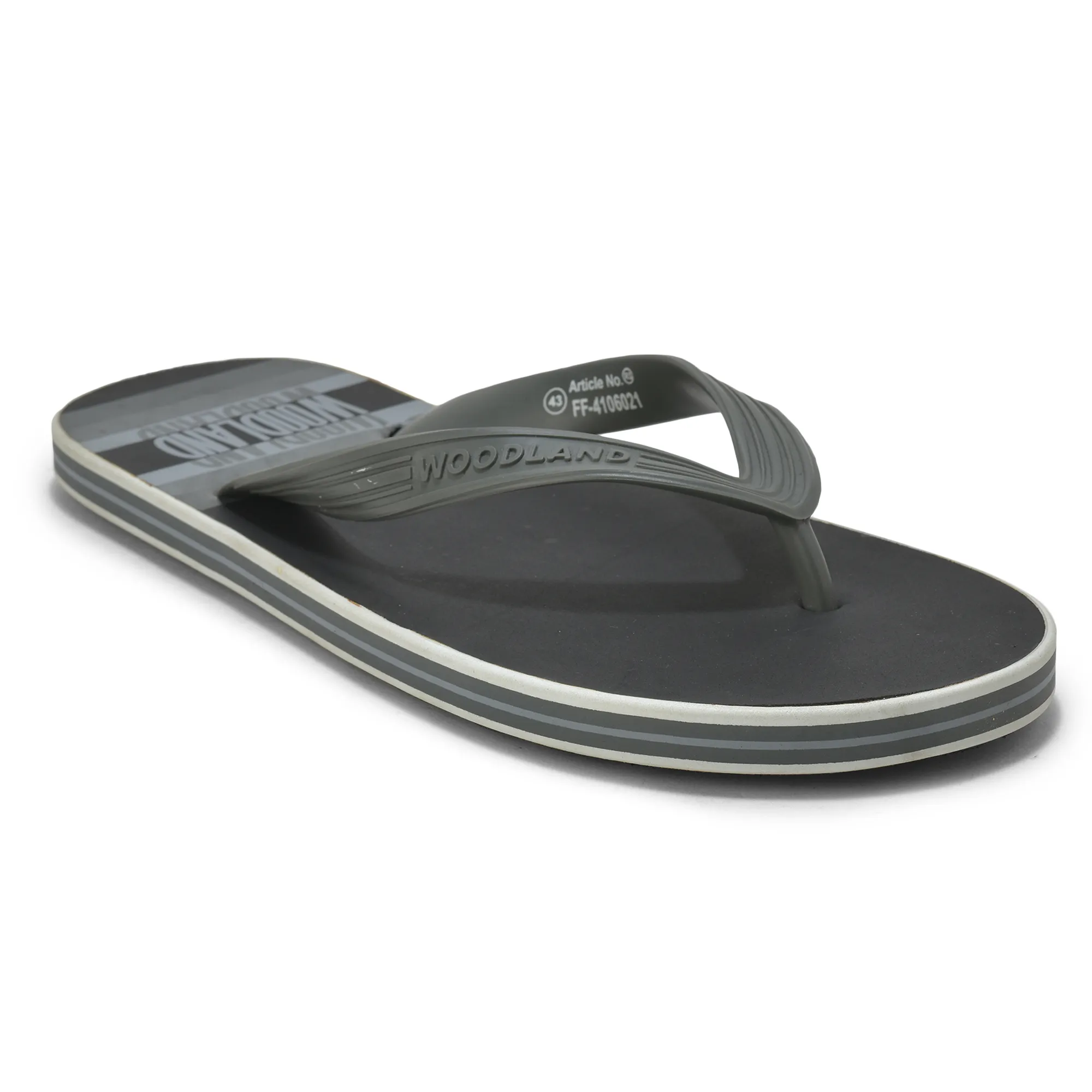 Woodland Men Black Striped Comfort Flip Flop - Thumbnail 10