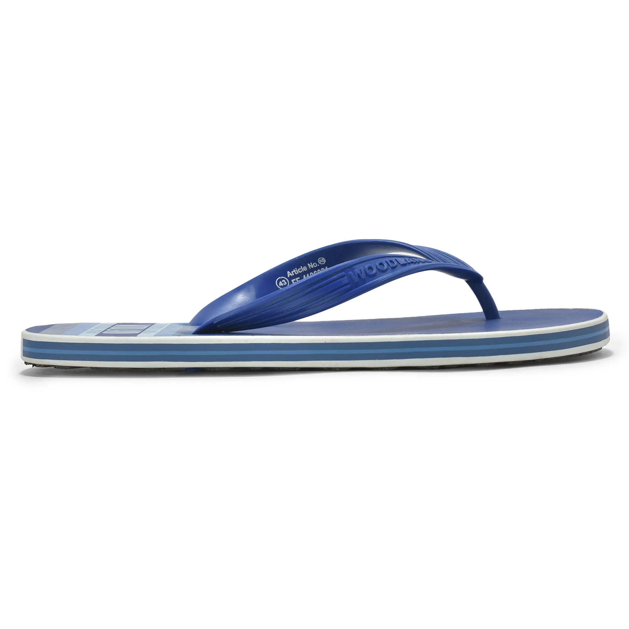 Woodland Men Blue Striped Comfort Flip Flop - Image 1